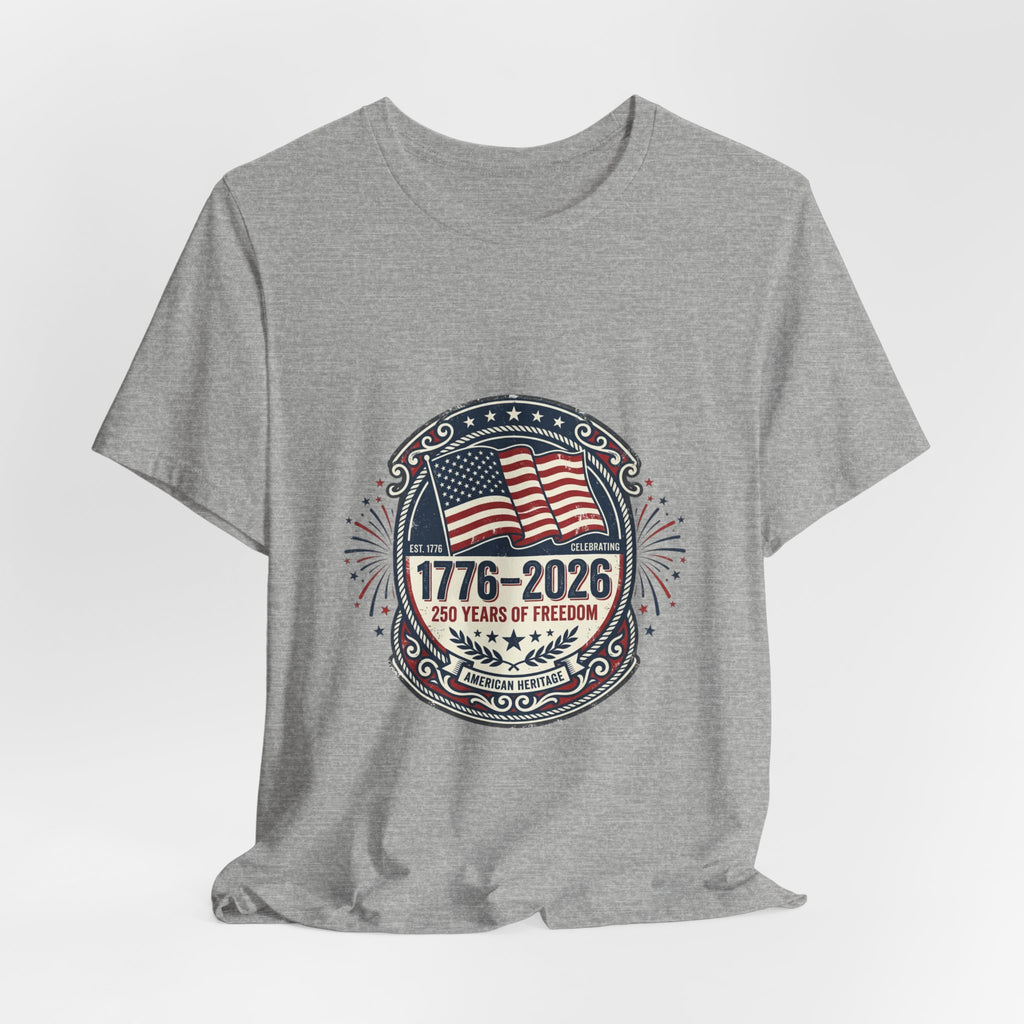 1776-2026 Liberty Emblem T-Shirt | Faith-Based Patriotic, Vintage Americana