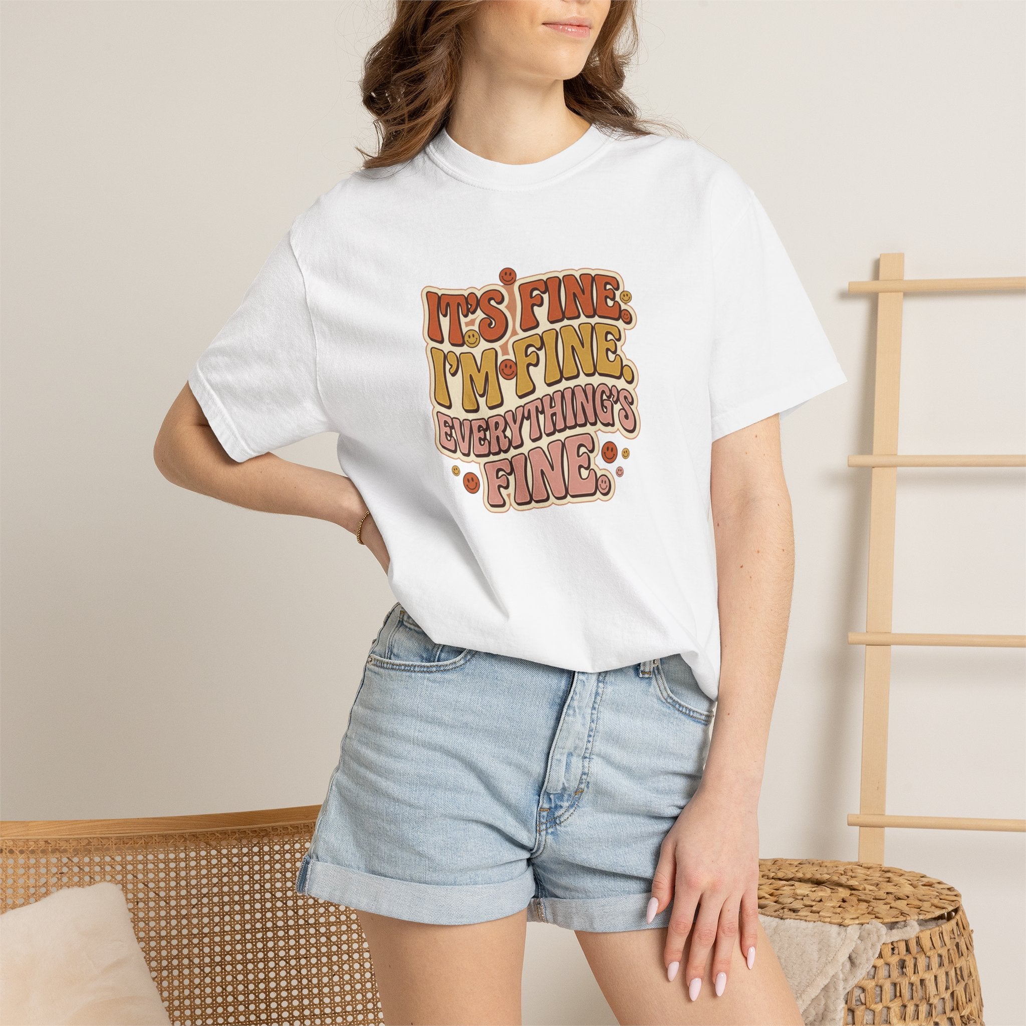 Its Fine Im Fine Everythings Fine Tshirt, Retro Typography, 70s Vibe