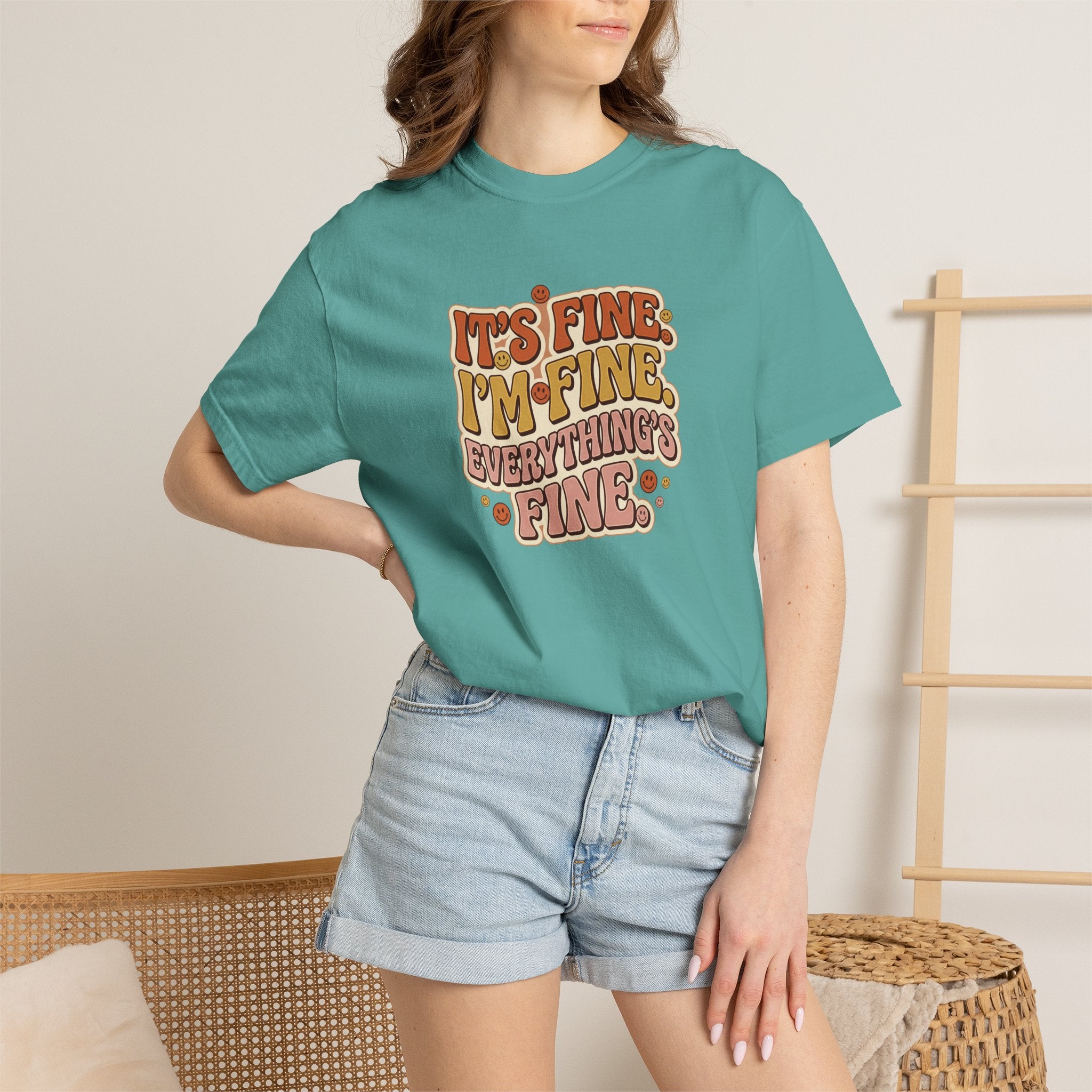 Its Fine Im Fine Everythings Fine Tshirt, Retro Typography, 70s Vibe