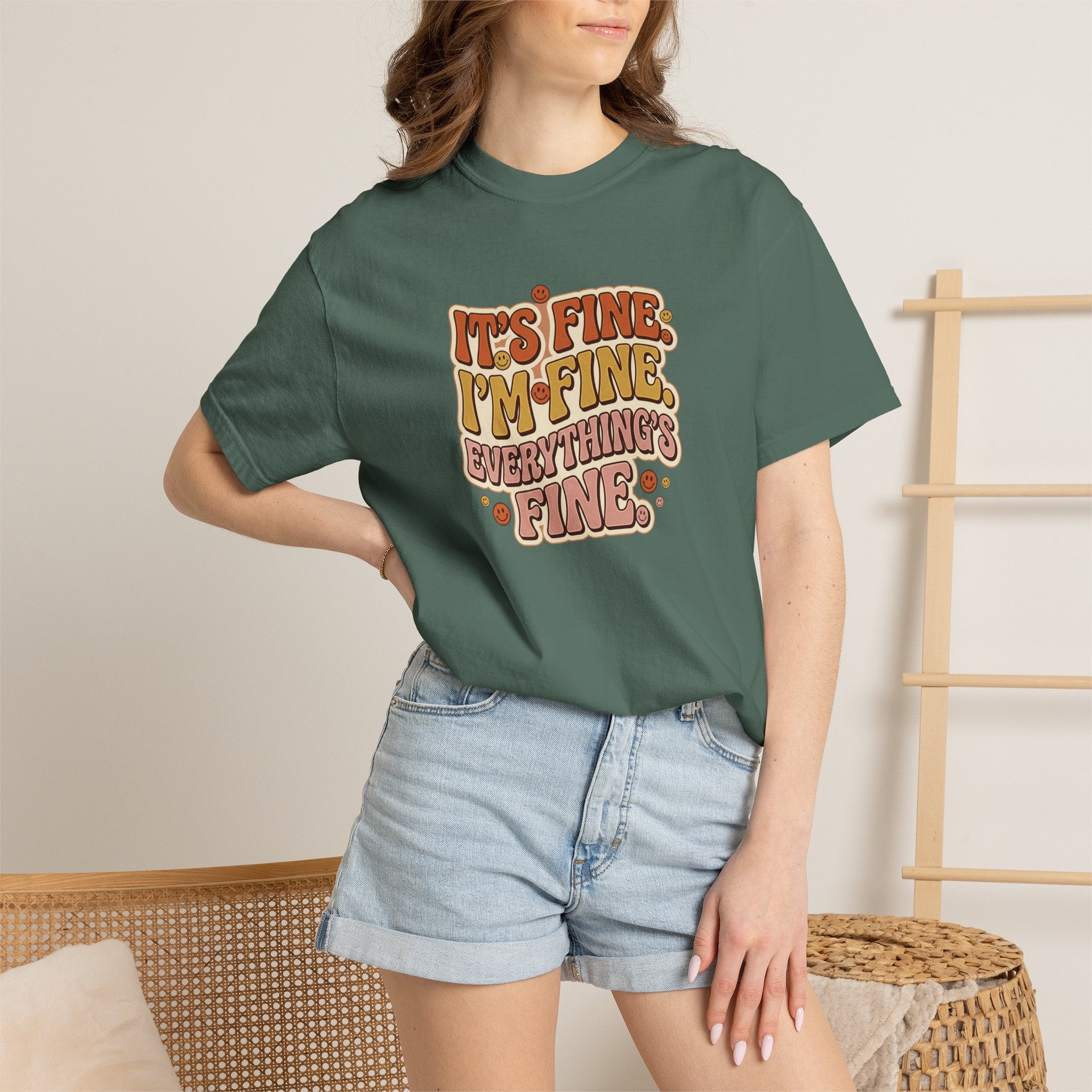 Its Fine Im Fine Everythings Fine Tshirt, Retro Typography, 70s Vibe