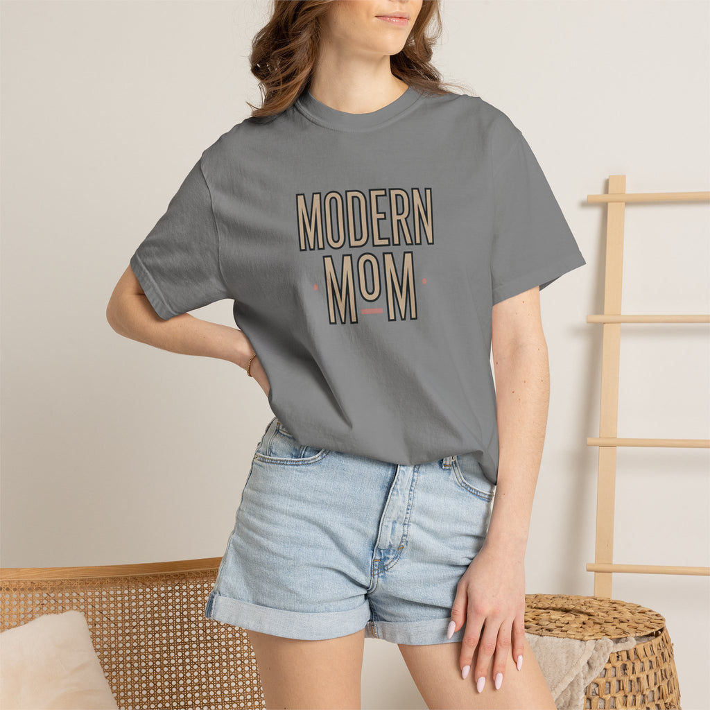 Modern Mom T-Shirt — Retro Block Letter Graphic Tee for Moms, Mother’s Day Gift