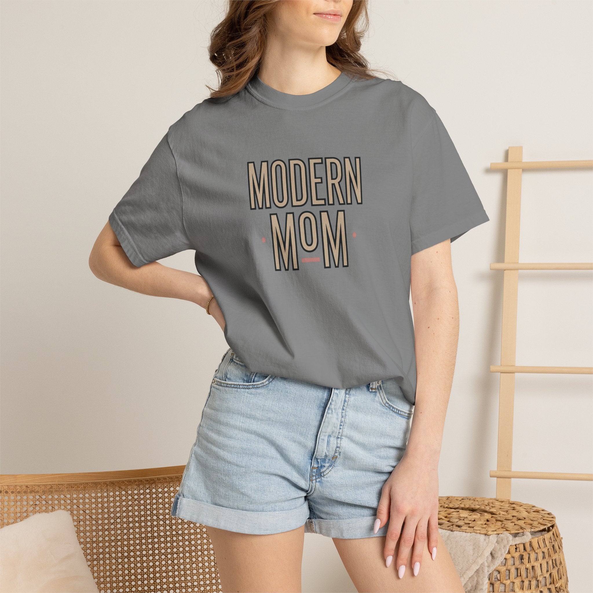 Modern Mom T-Shirt — Retro Block Letter Graphic Tee for Moms, Mother’s Day Gift