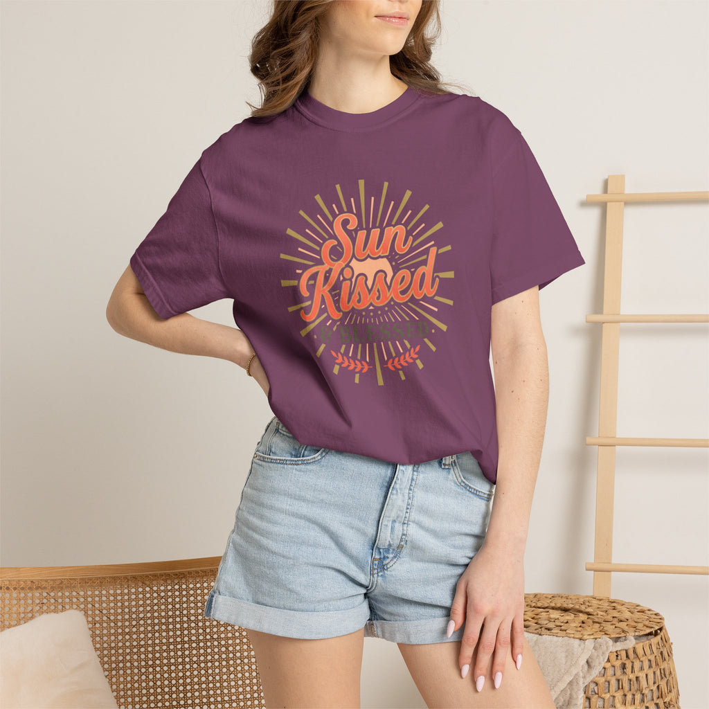 Sun Kissed & Blessed T-shirt | Vintage Sunburst Script Tee