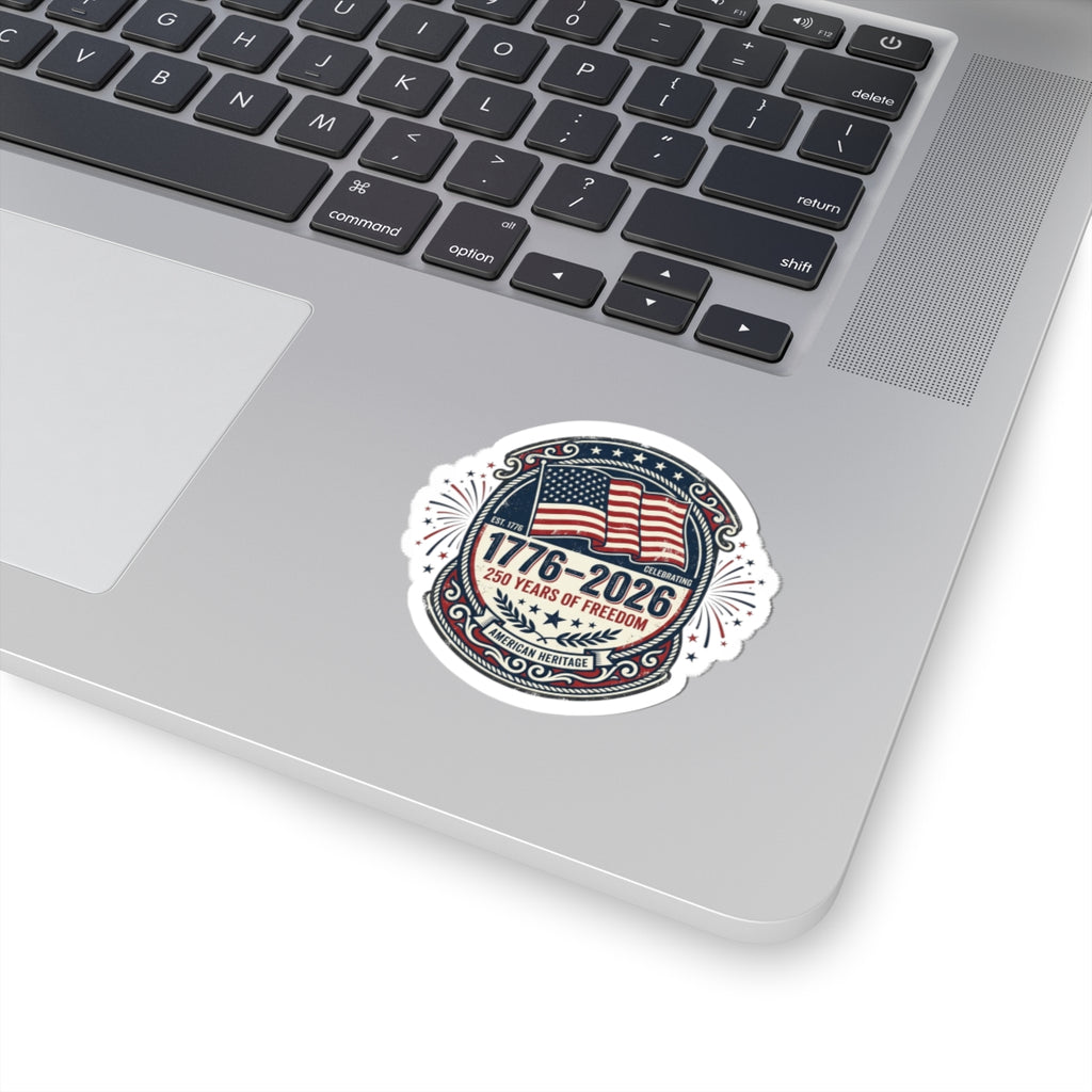 Patriotic Faith-Based Flag Sticker | 4th of July, Vintage Americana
