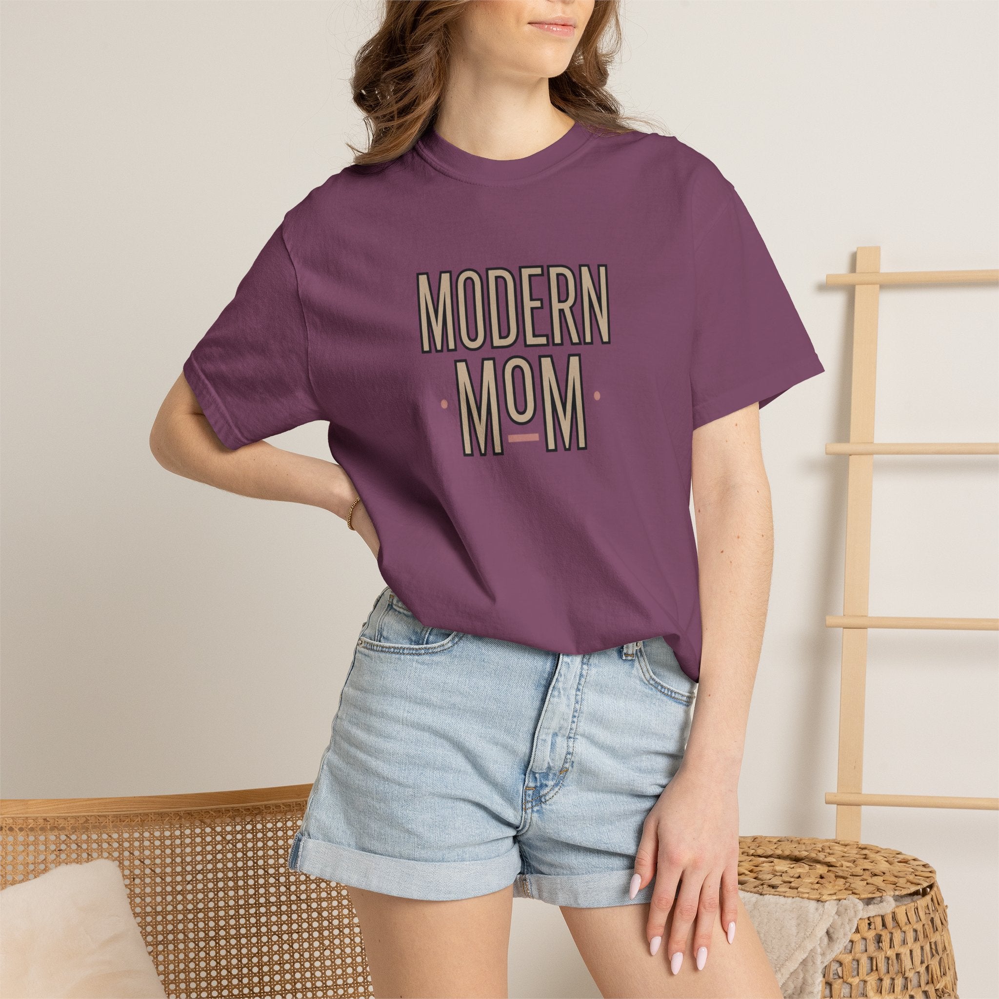 Modern Mom T-Shirt — Retro Block Letter Graphic Tee for Moms, Mother’s Day Gift