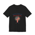 Faith & Freedom Tee — “Blessed to Be Free” American Flag Cross T-Shirt