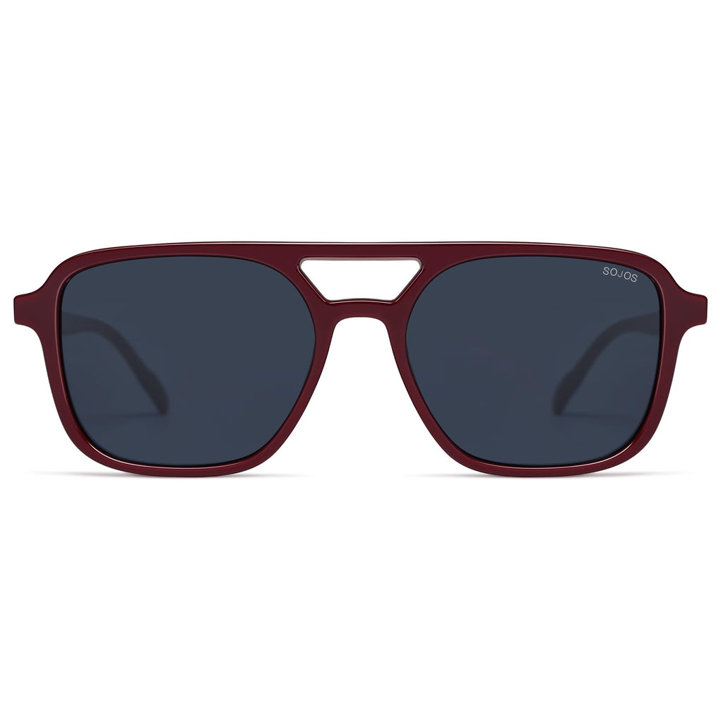 SOJOS Retro Aviator Sunglasses Womens Mens,Trendy Rectangle Shades SJ2202