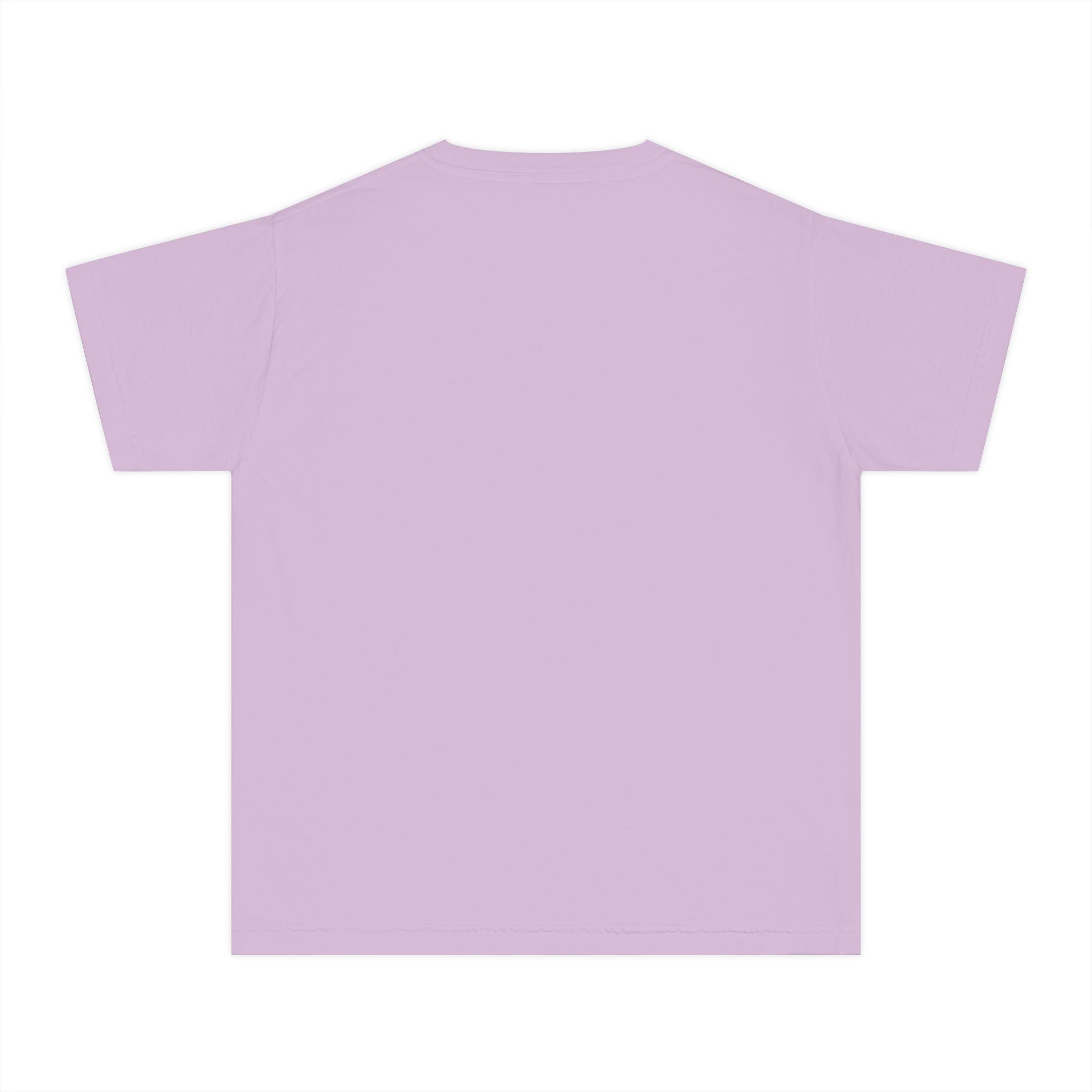 LOVE block letters with script overlay Youth Tee | pink text on charcoal