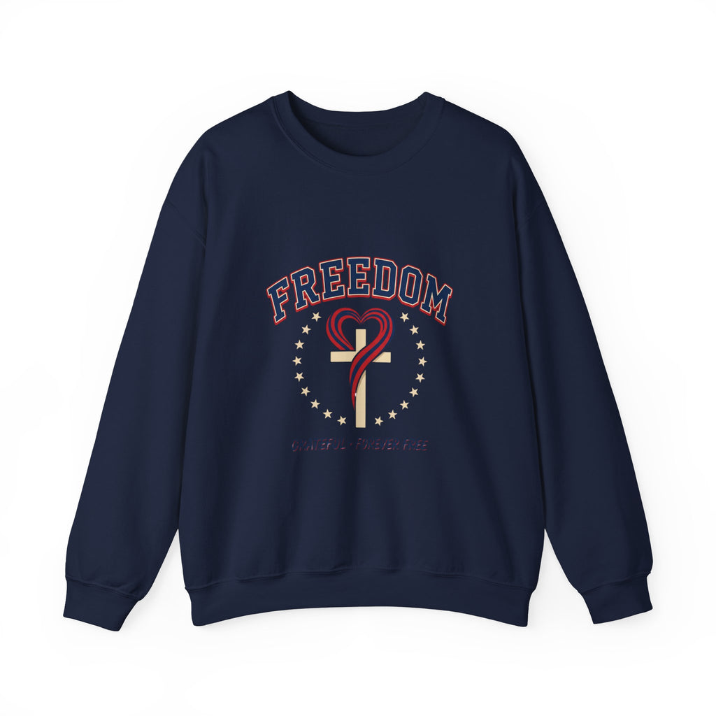 Freedom heart crewneck sweatshirt | faith-based patriotic, vintage Americana