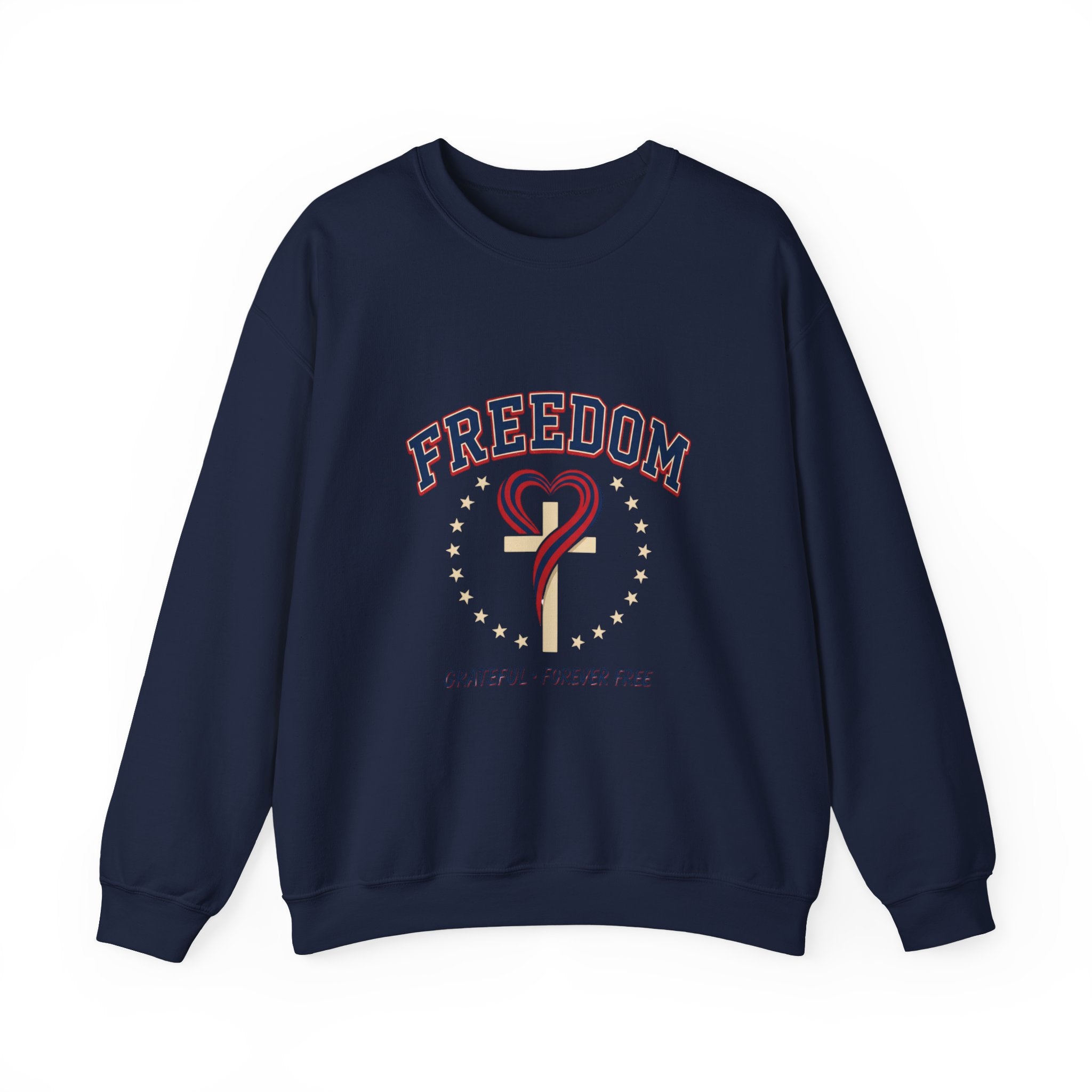 Freedom heart crewneck sweatshirt | faith-based patriotic, vintage Americana