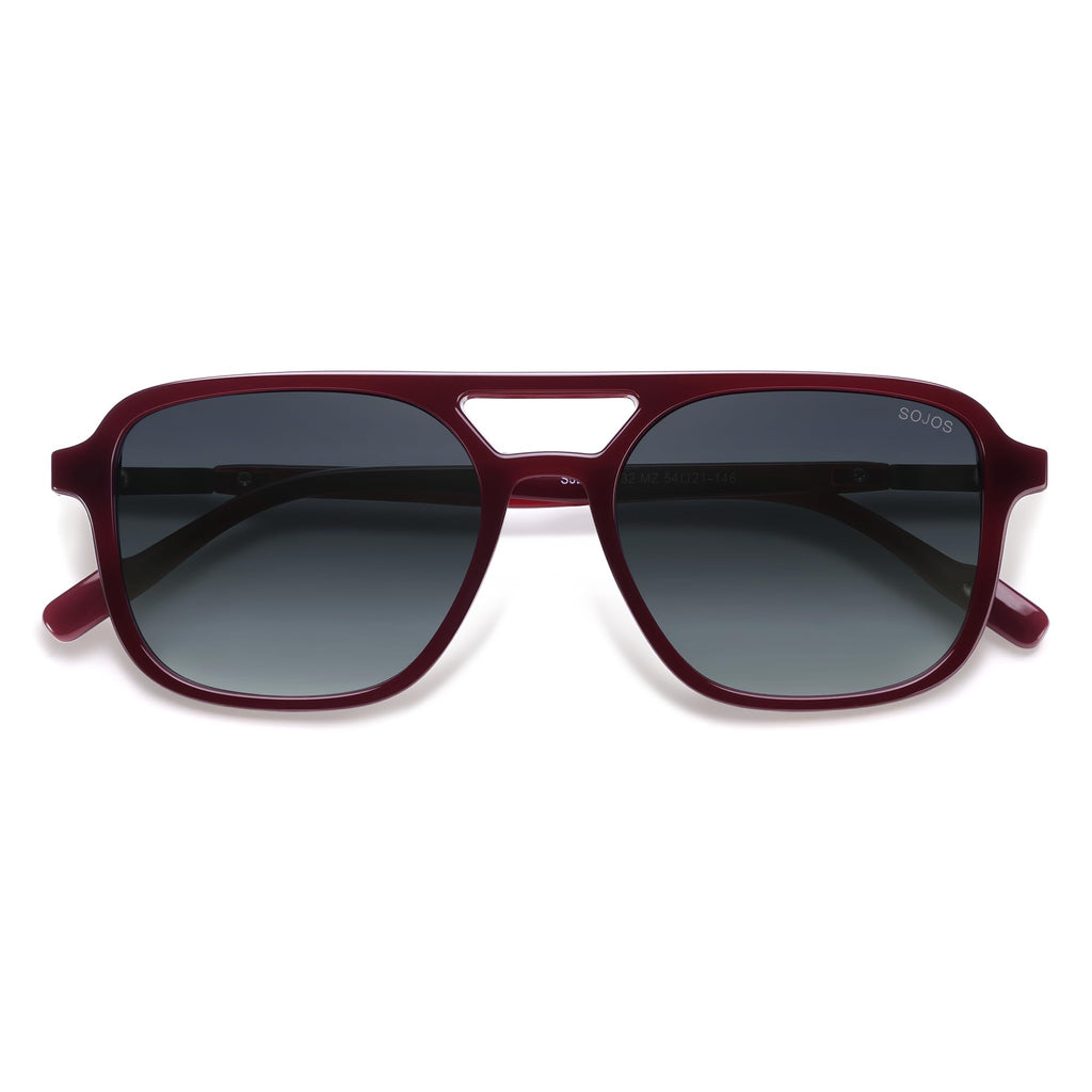 SOJOS Retro Aviator Sunglasses Womens Mens,Trendy Rectangle Shades SJ2202