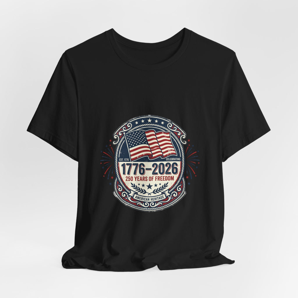 1776-2026 Liberty Emblem T-Shirt | Faith-Based Patriotic, Vintage Americana