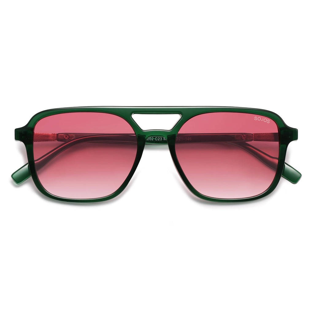 SOJOS Retro Aviator Sunglasses Womens Mens,Trendy Rectangle Shades SJ2202