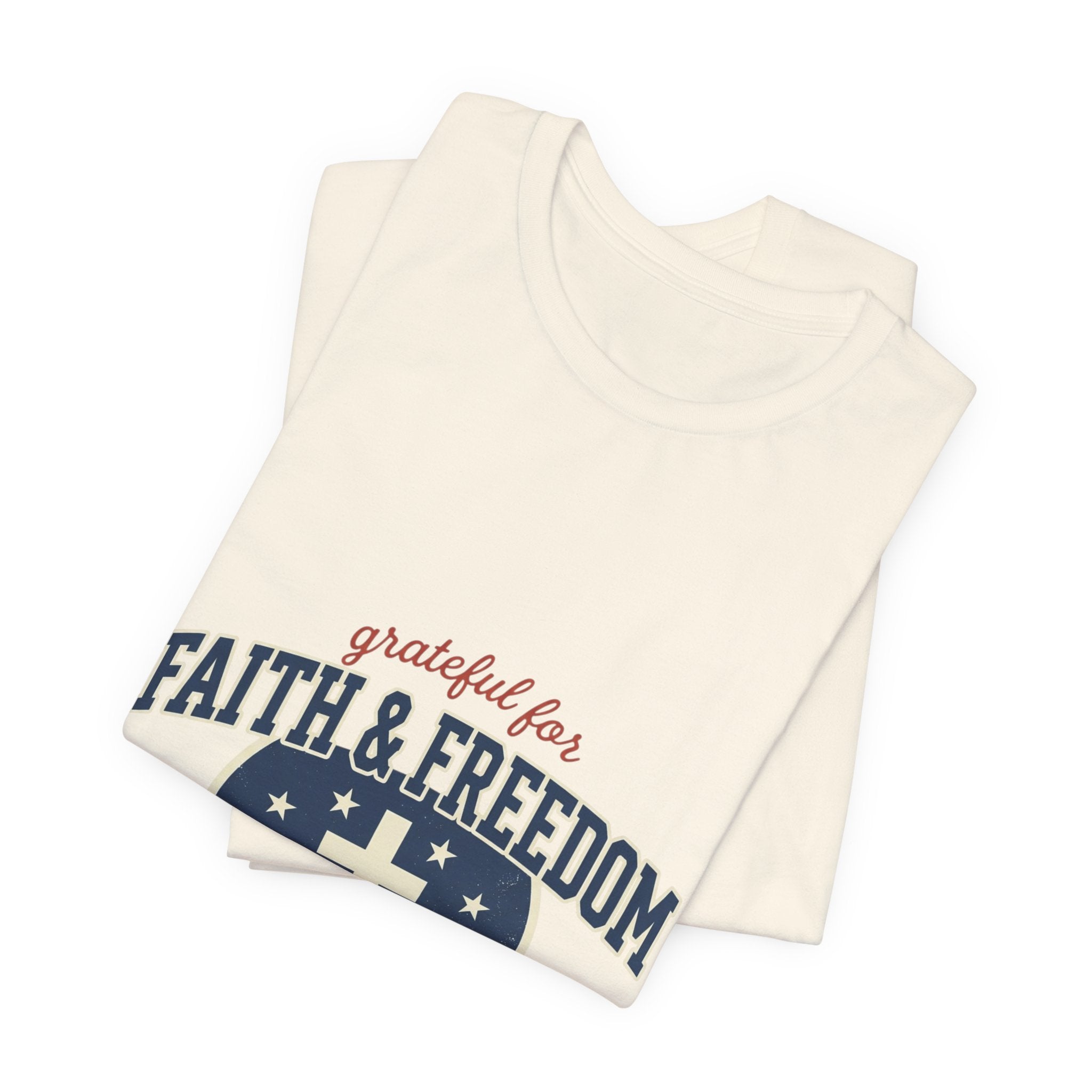 Faith & Freedom heart cross T-Shirt | Patriotic, Faith-based July 4th vintage Americana