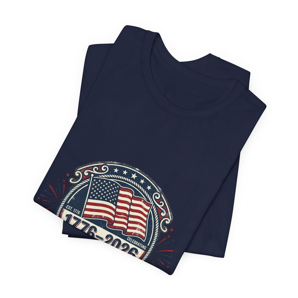1776-2026 Liberty Emblem T-Shirt | Faith-Based Patriotic, Vintage Americana