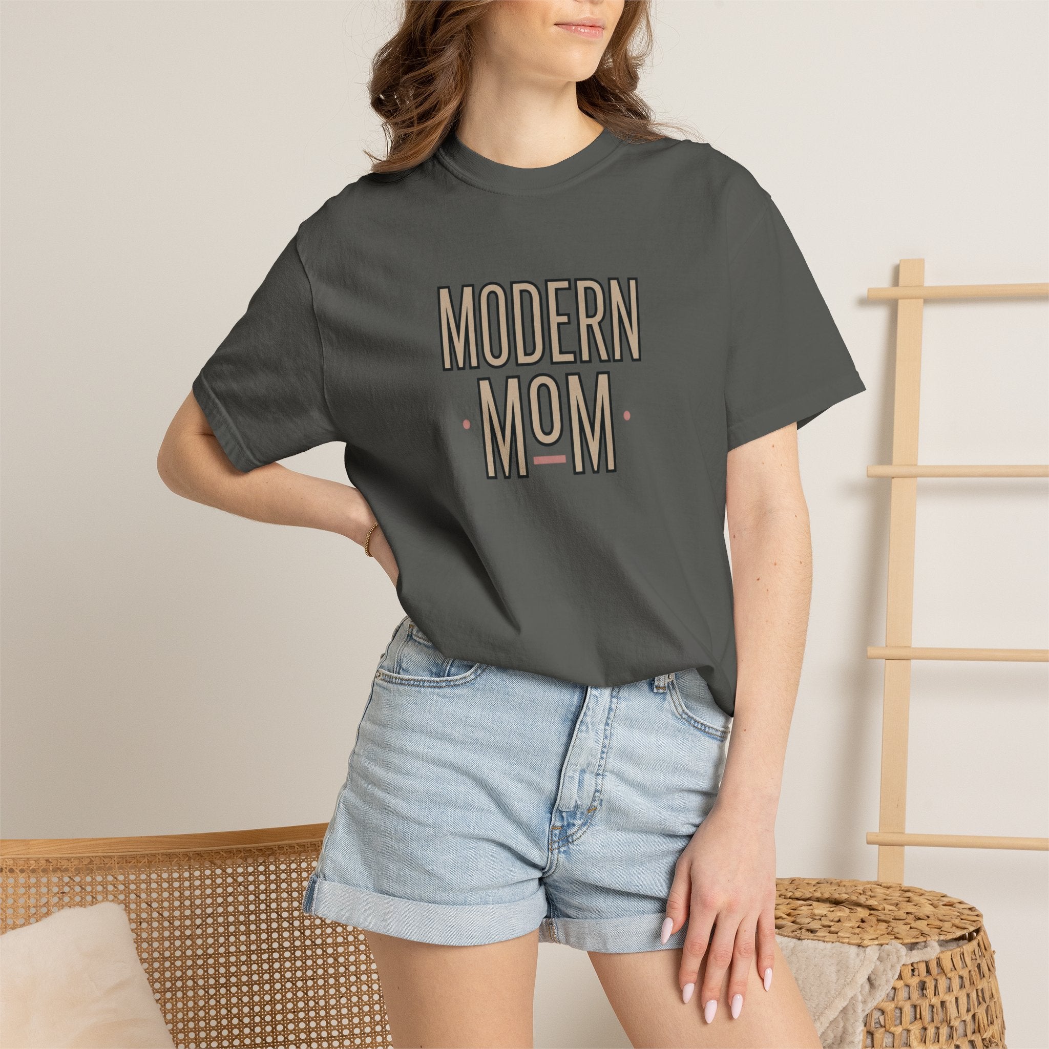 Modern Mom T-Shirt — Retro Block Letter Graphic Tee for Moms, Mother’s Day Gift