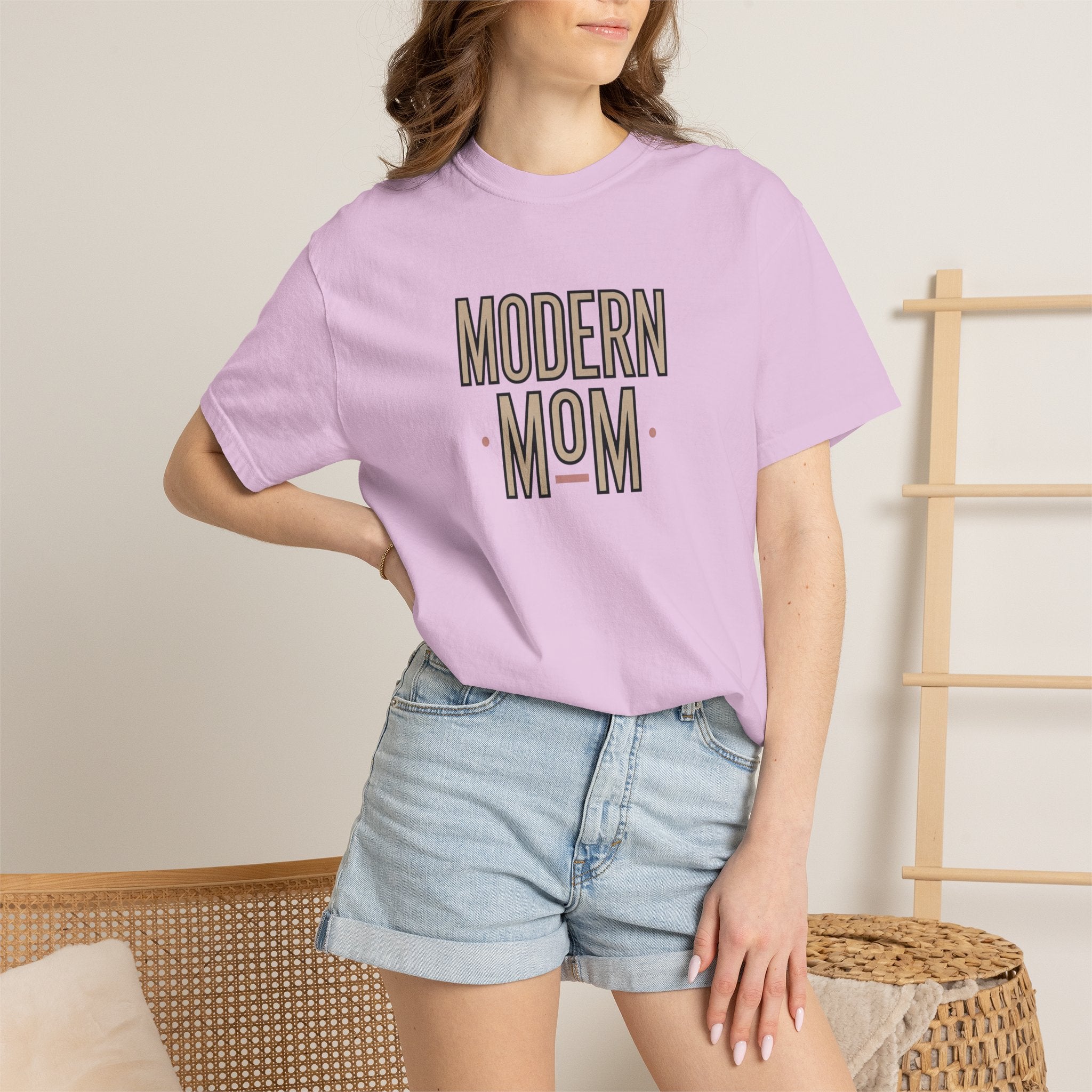Modern Mom T-Shirt — Retro Block Letter Graphic Tee for Moms, Mother’s Day Gift