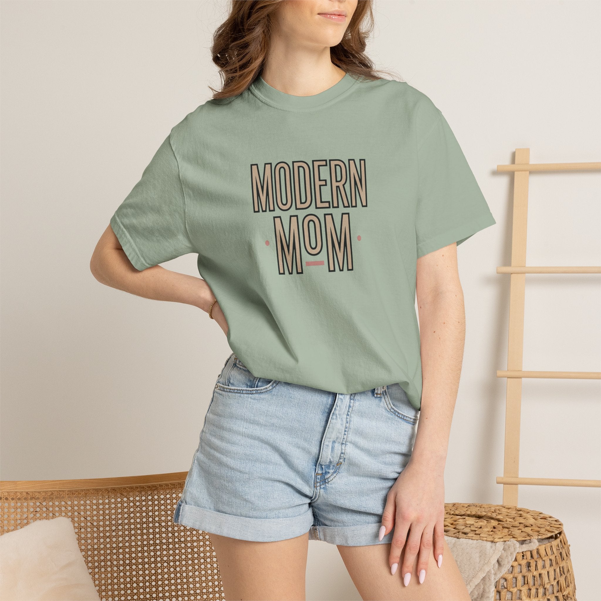 Modern Mom T-Shirt — Retro Block Letter Graphic Tee for Moms, Mother’s Day Gift