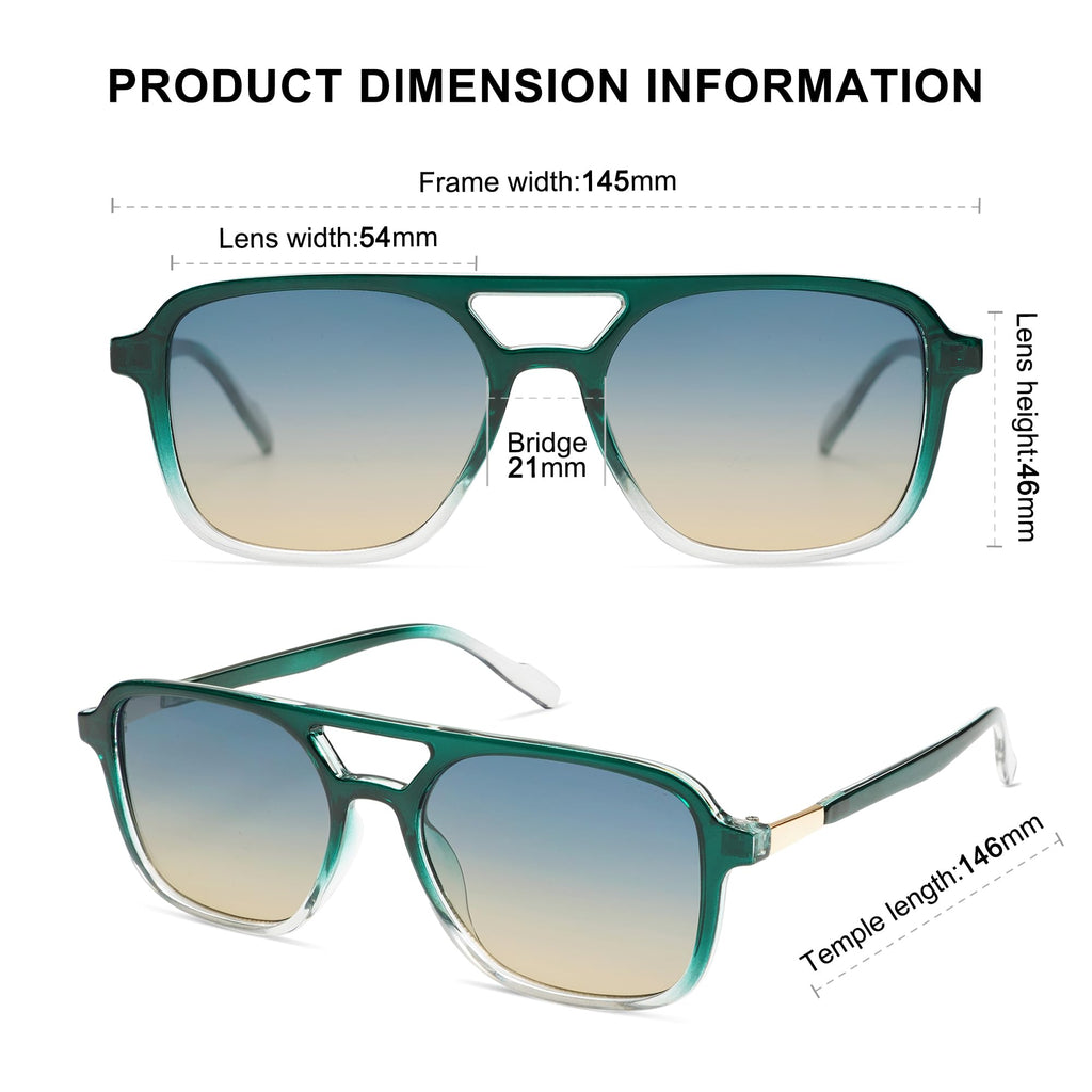 SOJOS Retro Aviator Sunglasses Womens Mens,Trendy Rectangle Shades SJ2202