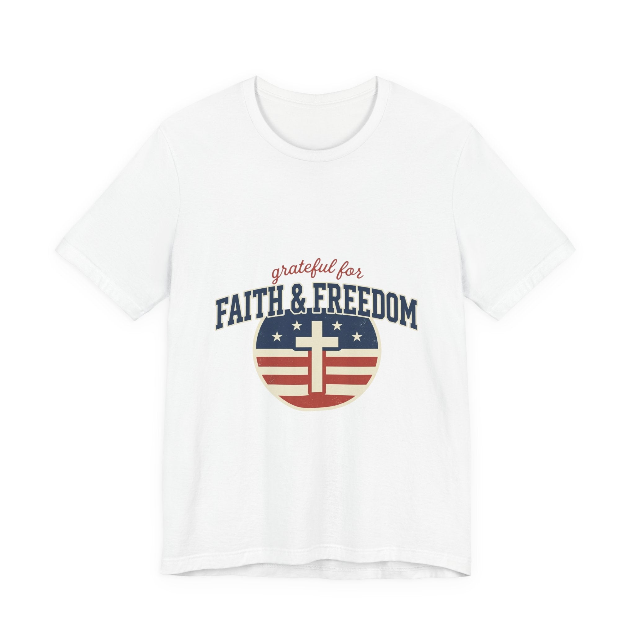 Faith & Freedom heart cross T-Shirt | Patriotic, Faith-based July 4th vintage Americana
