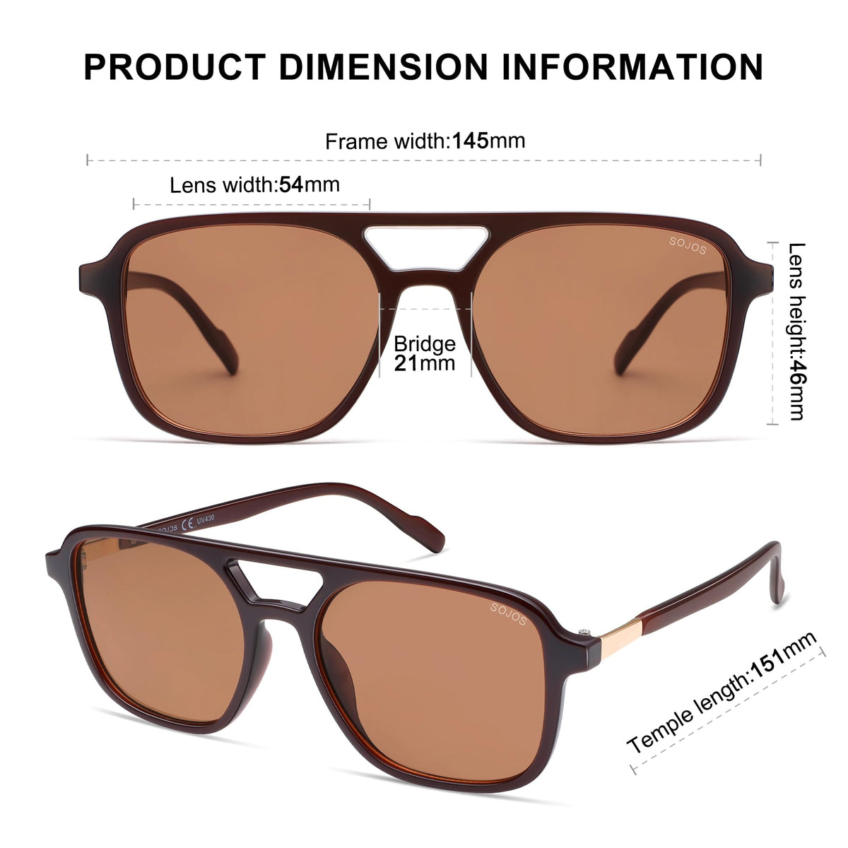 SOJOS Retro Aviator Sunglasses Womens Mens,Trendy Rectangle Shades SJ2202