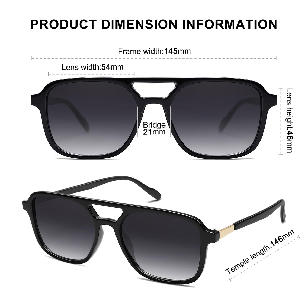 SOJOS Retro Aviator Sunglasses Womens Mens,Trendy Rectangle Shades SJ2202