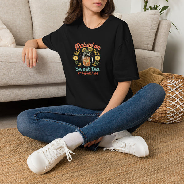 Raised on Sweet Tea graphic T-Shirt | Mason Jar Sunflower Southern
