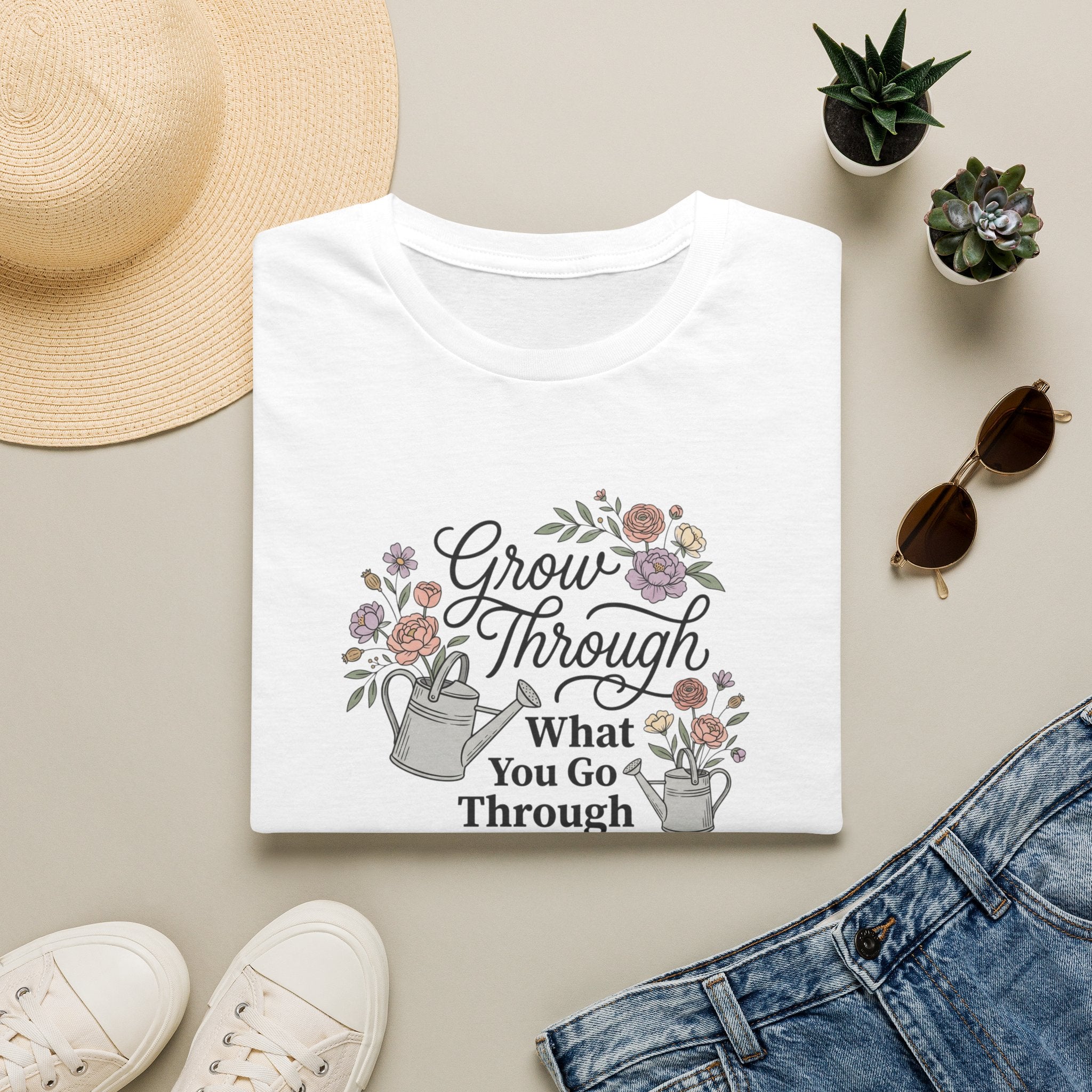 Grow Through What You Go Through Floral T-Shirt