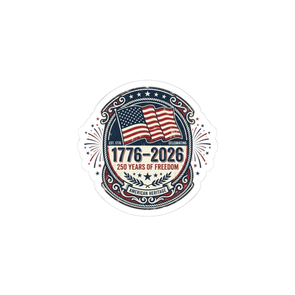 Patriotic Faith-Based Flag Sticker | 4th of July, Vintage Americana