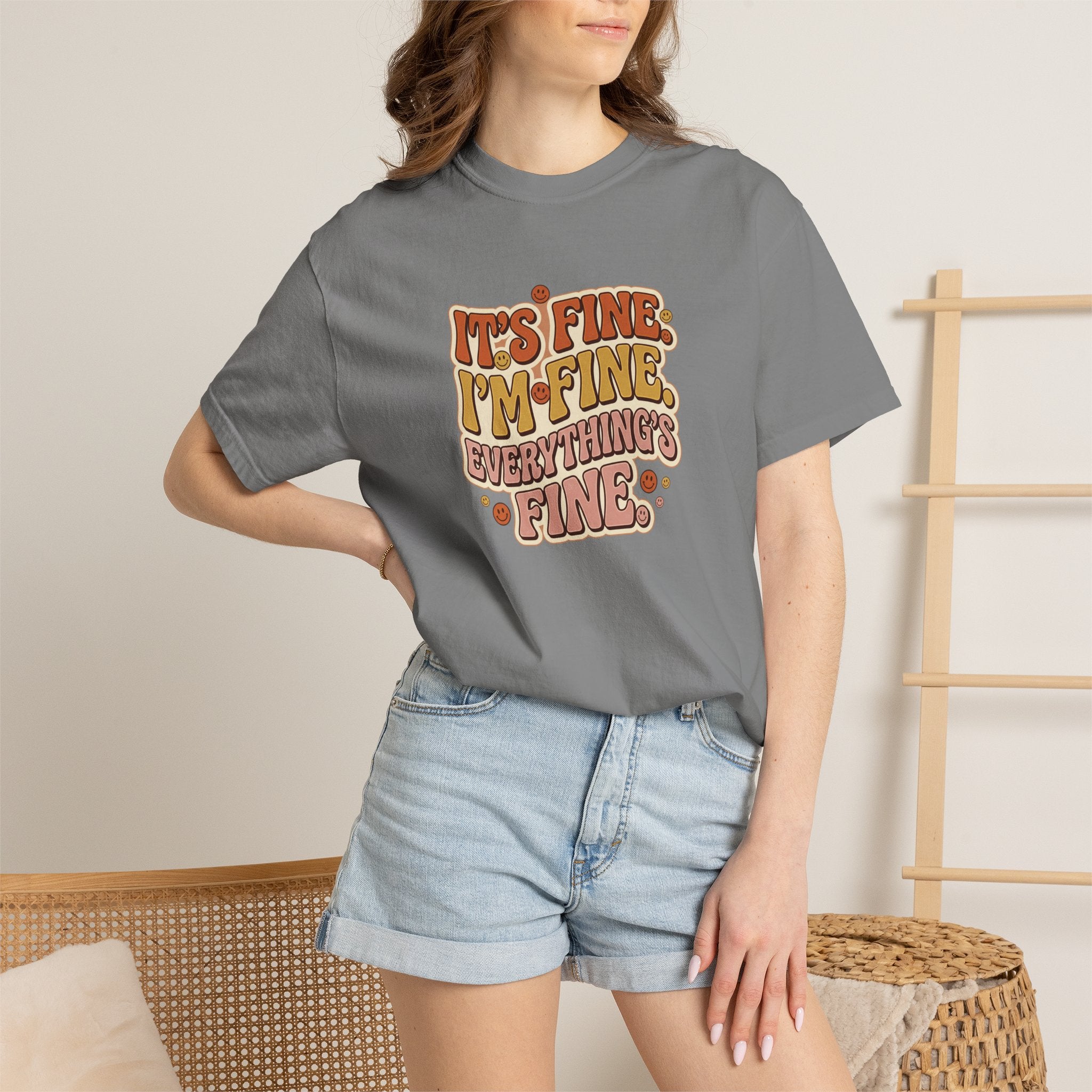 Its Fine Im Fine Everythings Fine Tshirt, Retro Typography, 70s Vibe