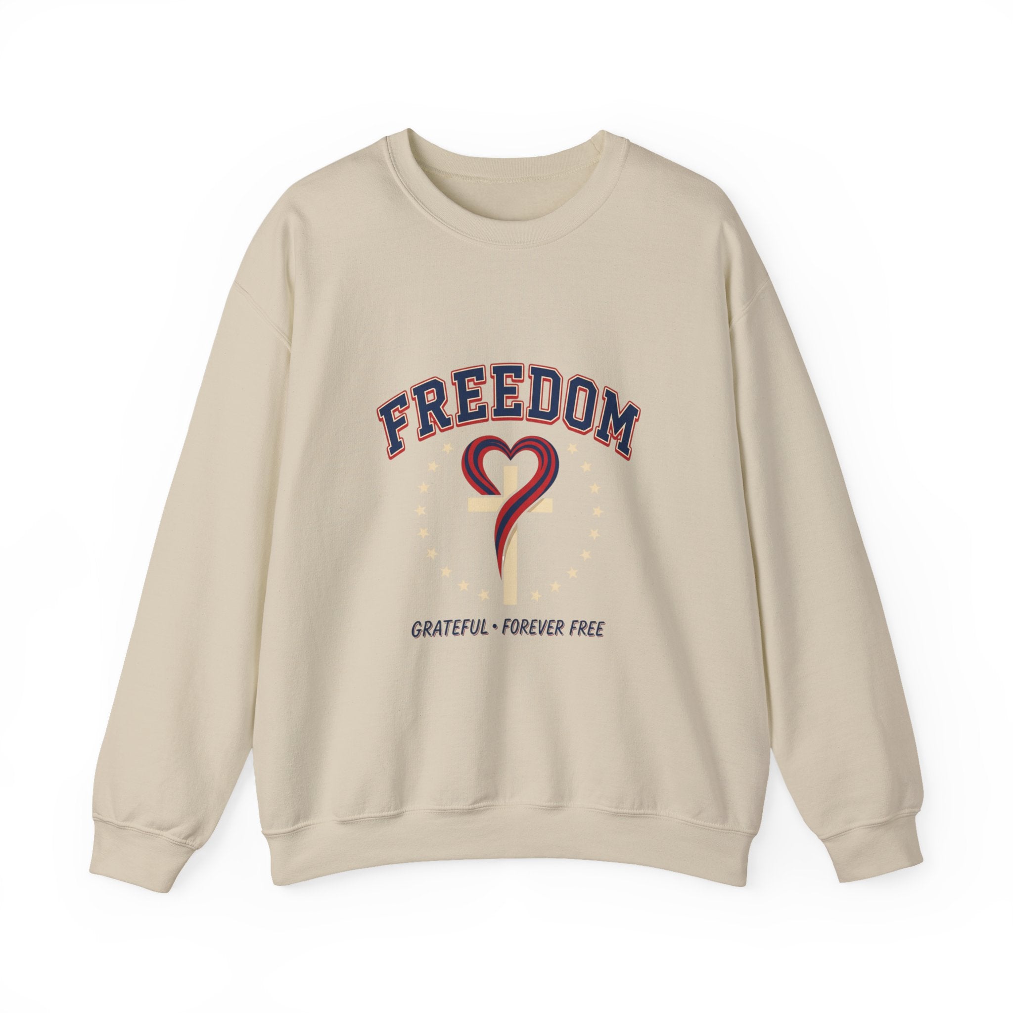 Freedom heart crewneck sweatshirt | faith-based patriotic, vintage Americana