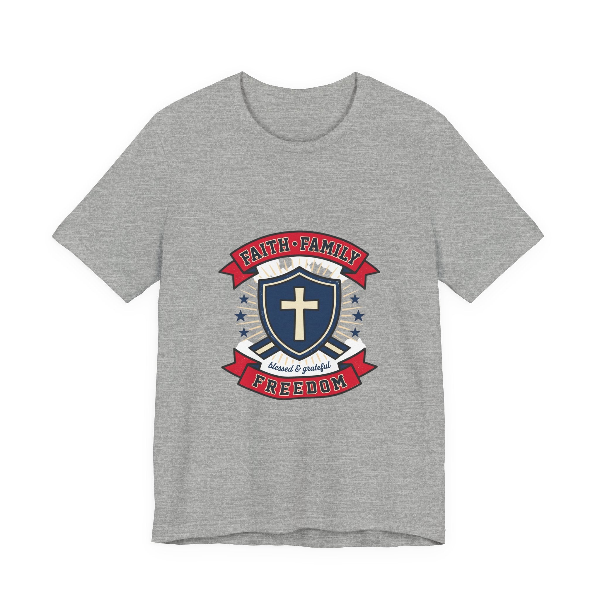 Faith Family Freedom Tee | Faith-based Patriotic, Vintage Americana July 4th