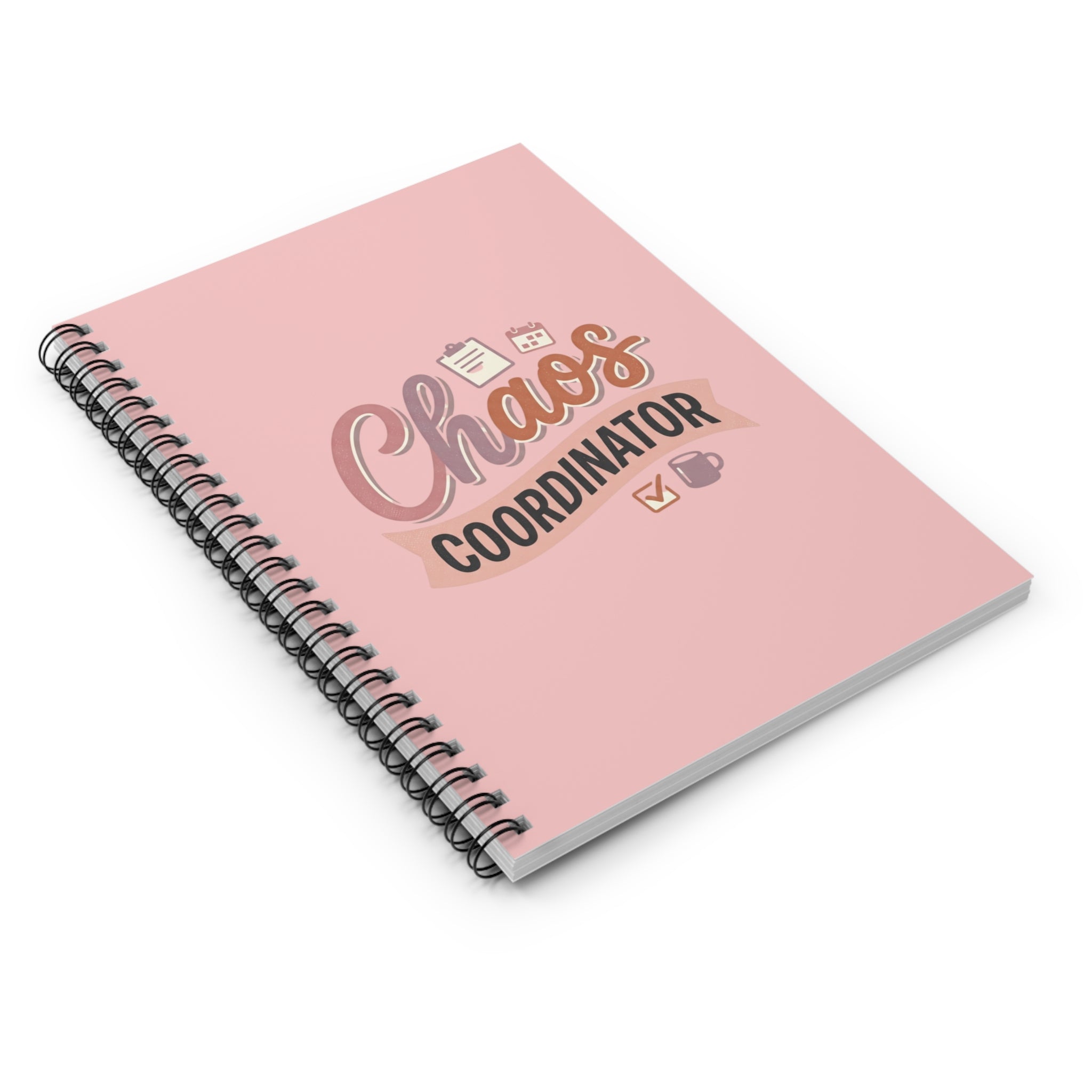 Chaos Coordinator Spiral Notebook — Pink Ruled Planner for Busy Moms & Organizers