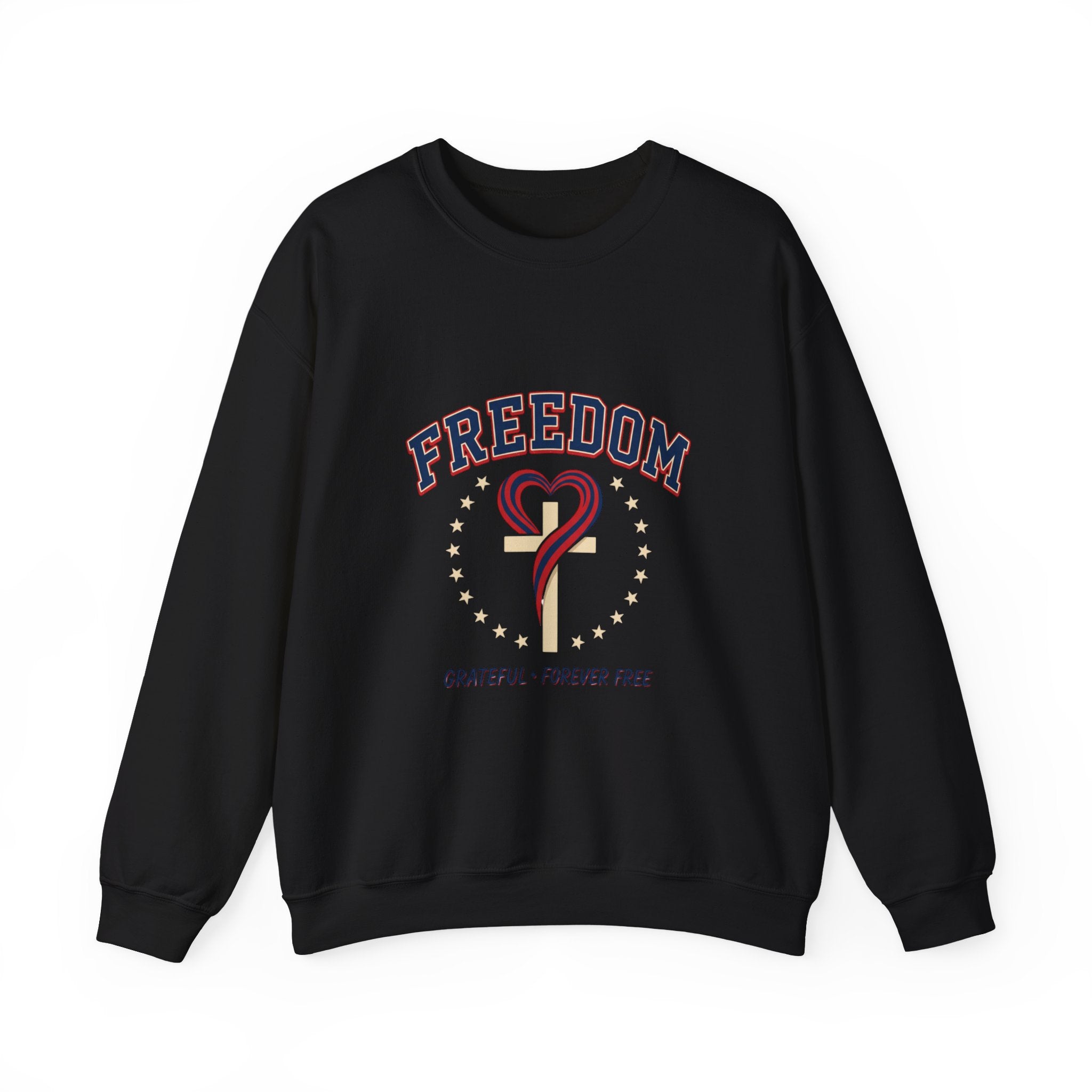 Freedom heart crewneck sweatshirt | faith-based patriotic, vintage Americana