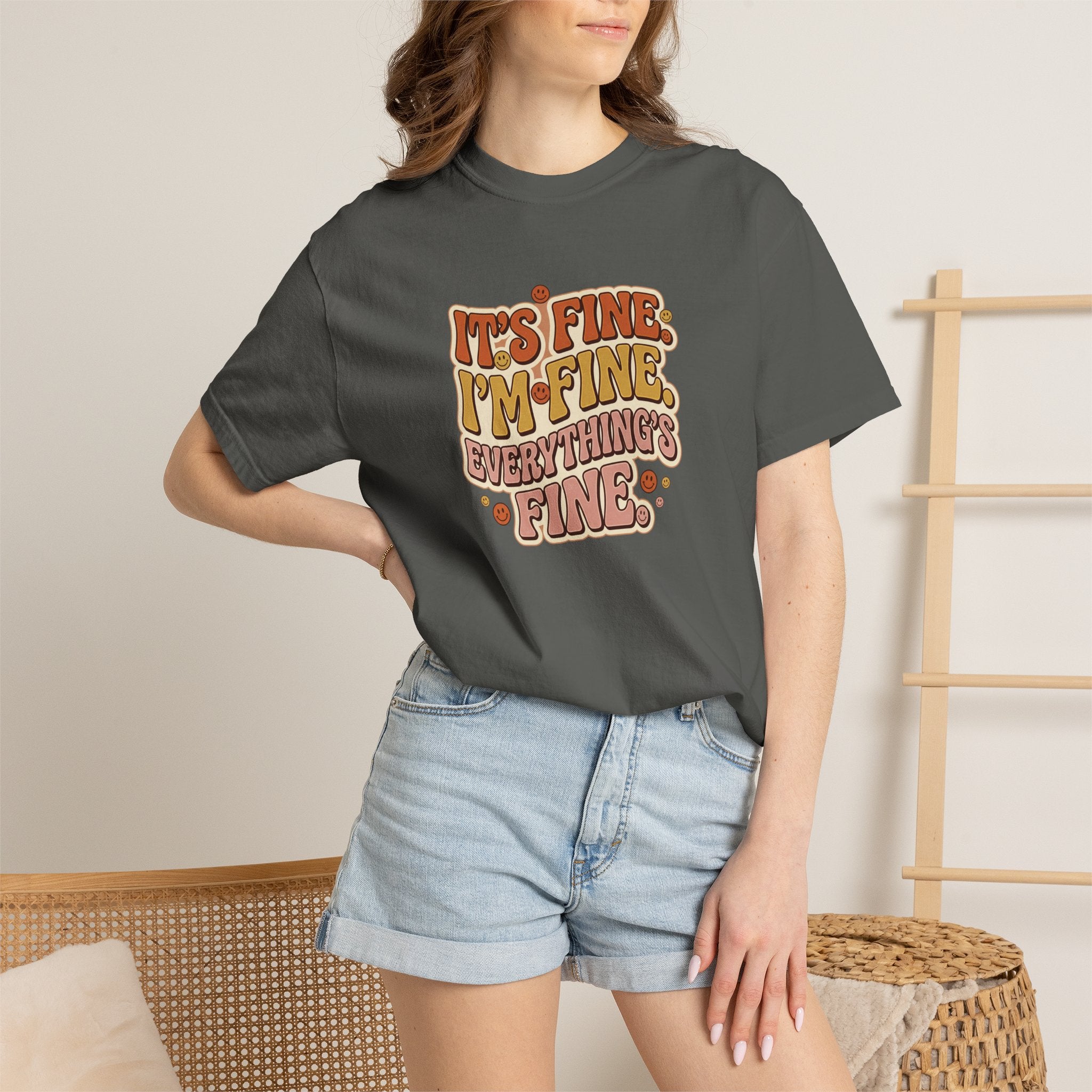 Its Fine Im Fine Everythings Fine Tshirt, Retro Typography, 70s Vibe