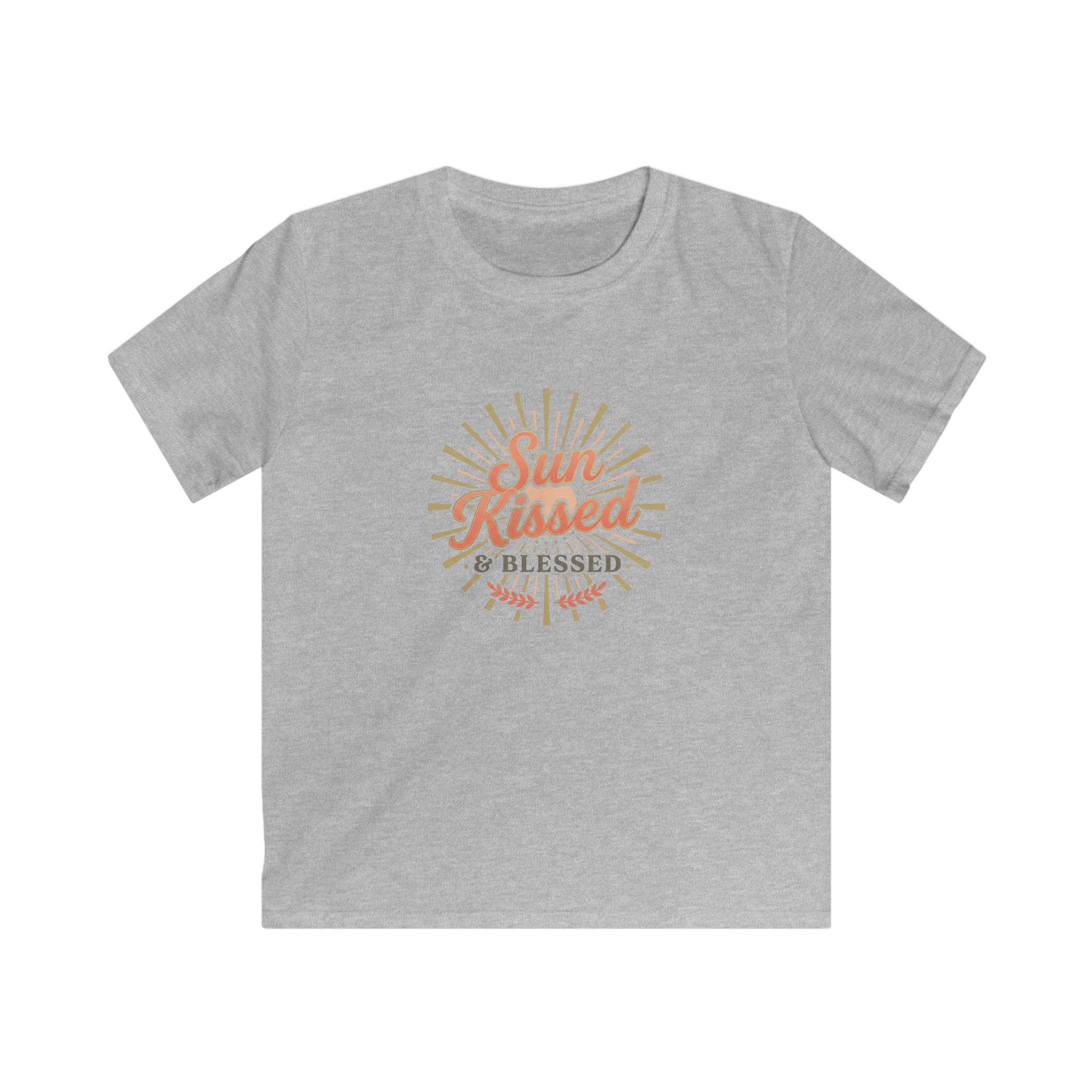 Kids T-Shirt — "Sun Kissed & Blessed" Retro Sunrise Tee