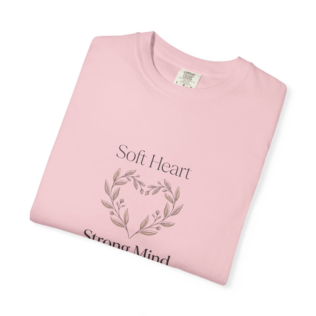 Soft Heart Strong Mind T-shirt | Laurel Wreath Botanical Graphic