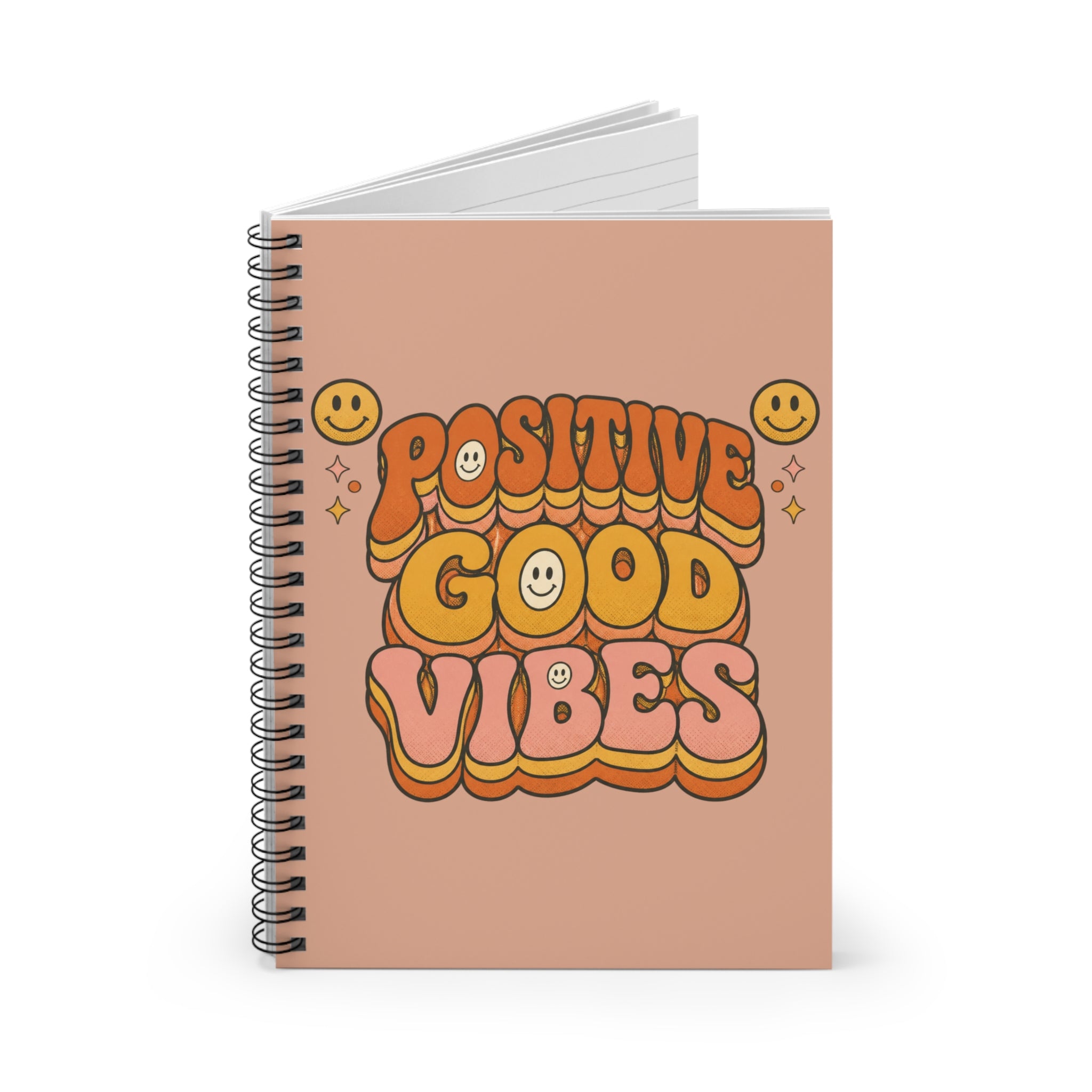 Positive Good Vibes Notebook | Spiral Ruled Journal