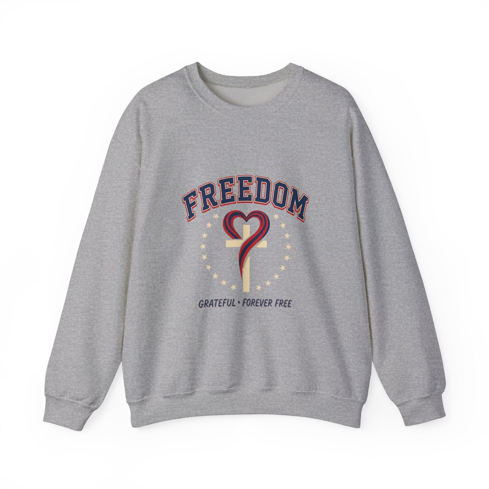 Freedom heart crewneck sweatshirt | faith-based patriotic, vintage Americana