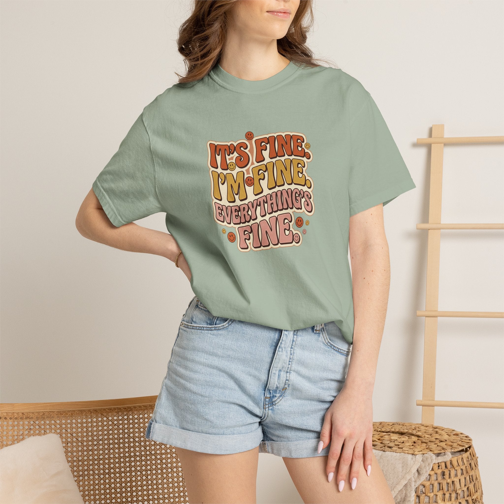 Its Fine Im Fine Everythings Fine Tshirt, Retro Typography, 70s Vibe