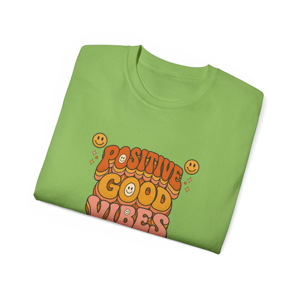 Positive Good Vibes shirt | Retro Smiley Typography Tee
