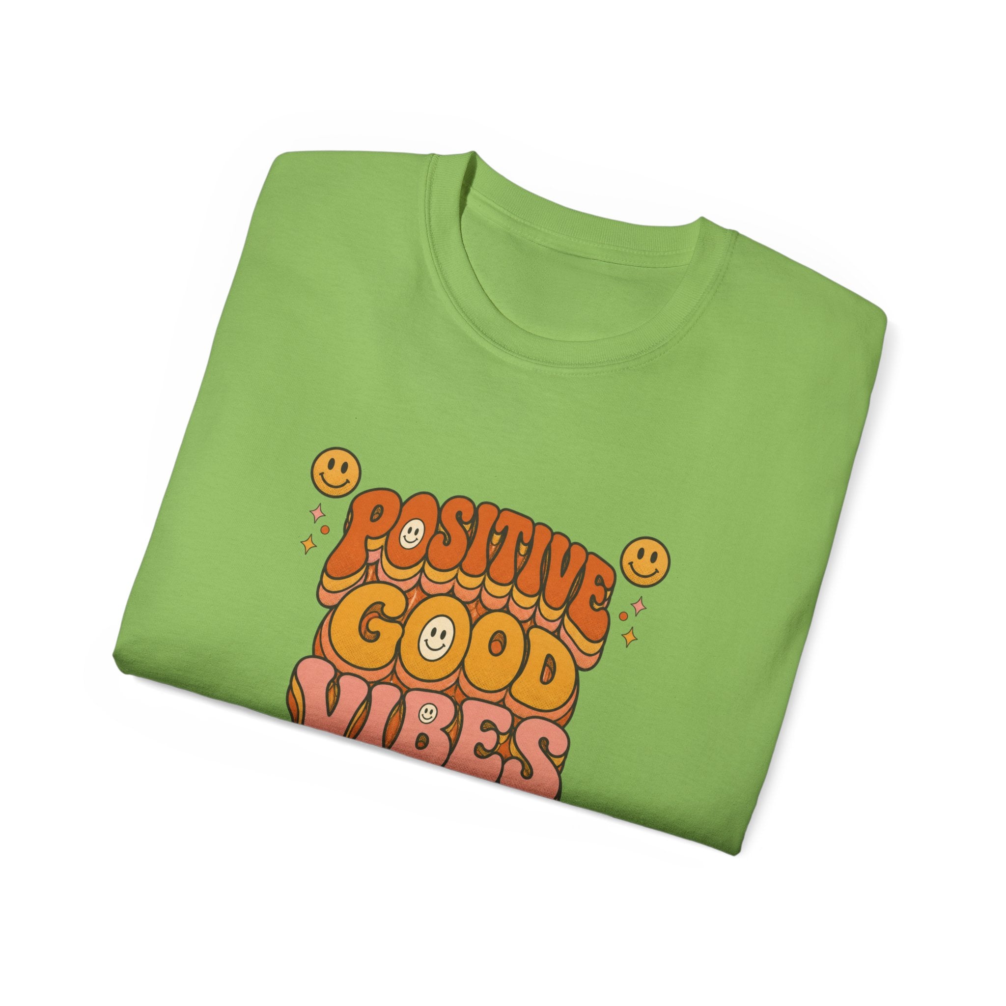 Positive Good Vibes shirt | Retro Smiley Typography Tee
