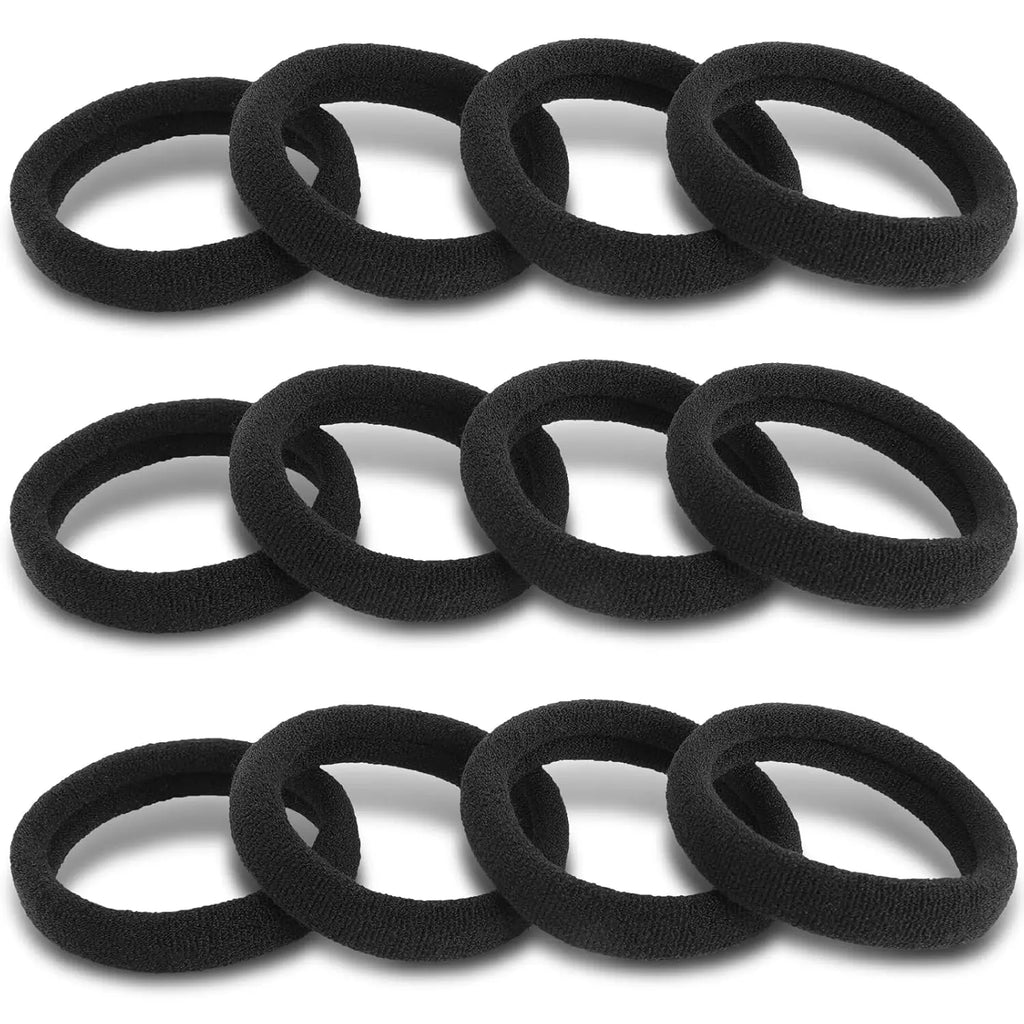 10/100pcs Black Hair Ties, No Damage Seamless Hair Ties Ponytail Holders Elastics