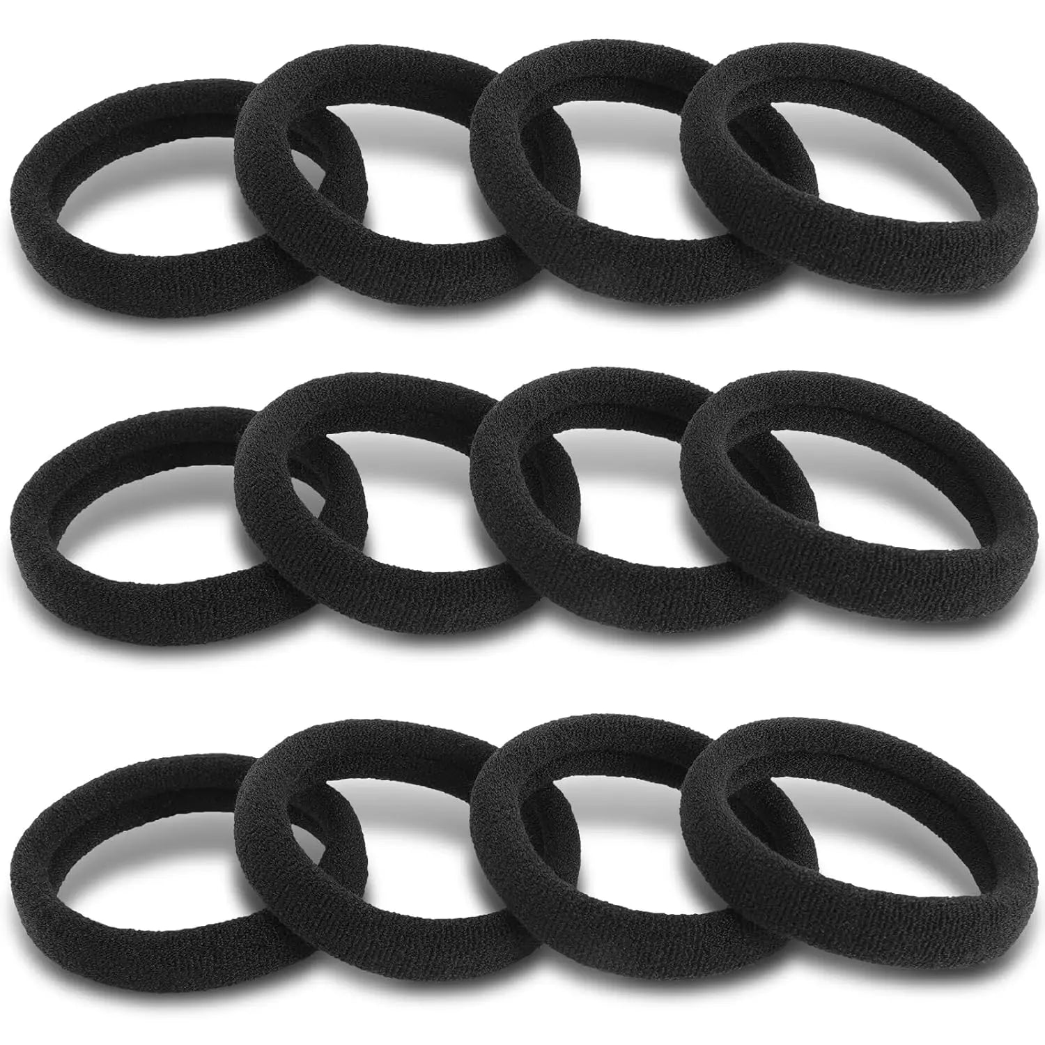 10/100pcs Black Hair Ties, No Damage Seamless Hair Ties Ponytail Holders Elastics