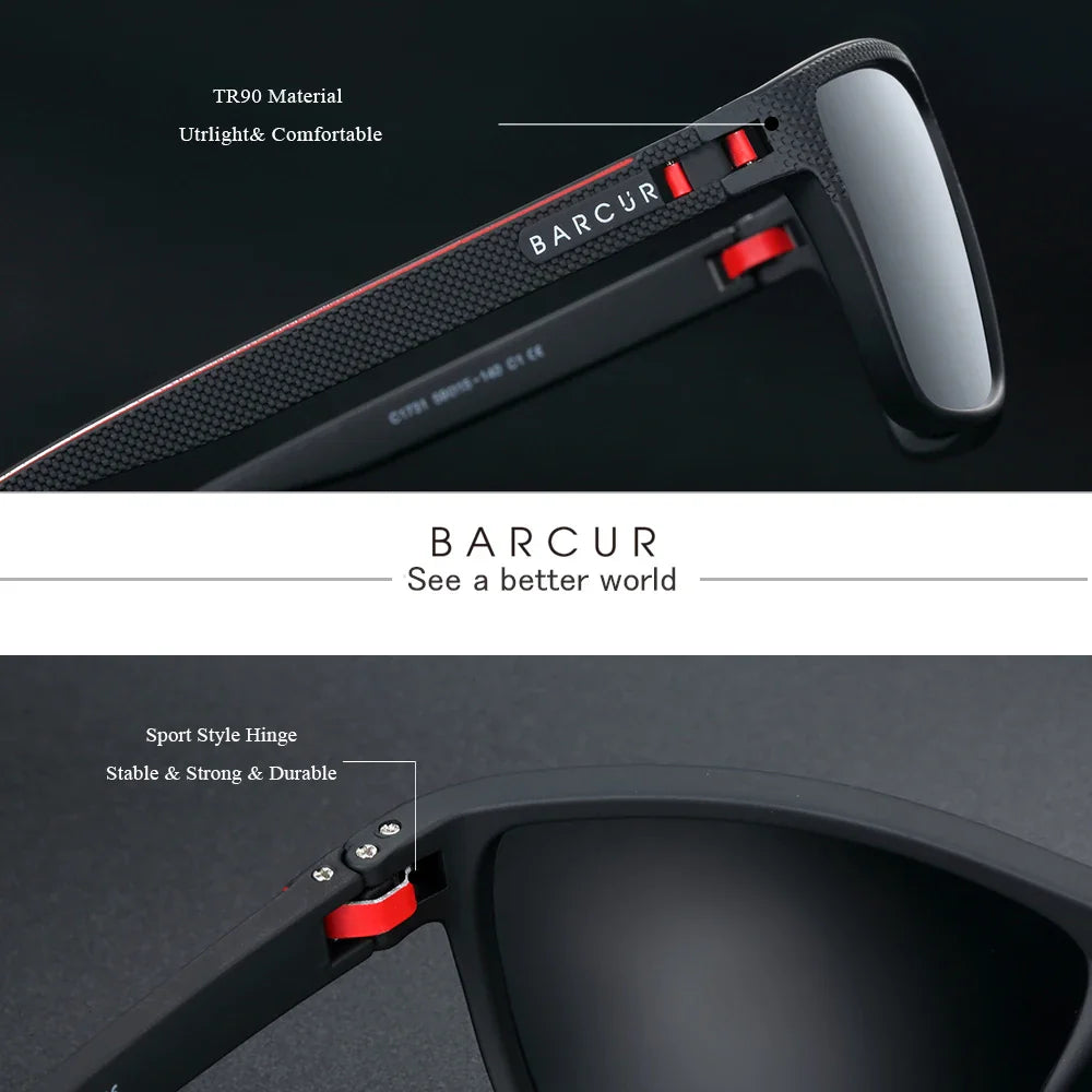 BARCUR Sports Polarized Sunglasses for Men Lightweight TR90