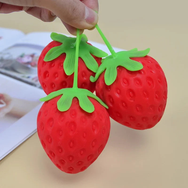 Fruit Squishy Toys Realistic Strawberry Dragon Fruit Peach Durian Mango Squeeze Ball Soft Fidget Stress Relief for Adults Kids