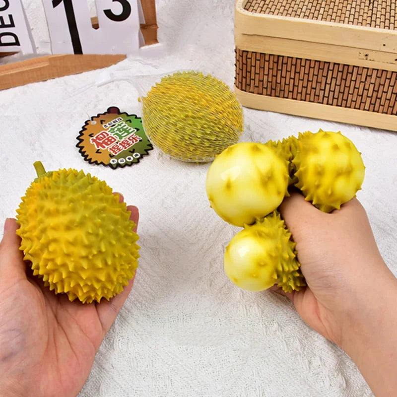 Fruit Squishy Toys Realistic Strawberry Dragon Fruit Peach Durian Mango Squeeze Ball Soft Fidget Stress Relief for Adults Kids