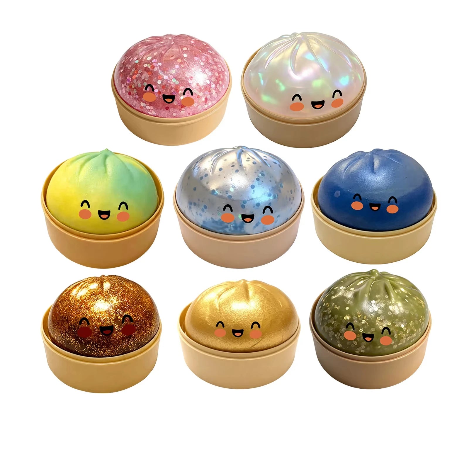 Glitter Dumpling Squishies Toys Pressure Ball Slow Rebound Soft Pinch
