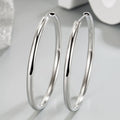925 Sterling Silver 3MM Thick 3/4/5/6CM Hoops Earrings For Women