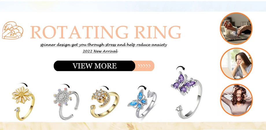Fashion Fidget Spinner Ring For Women